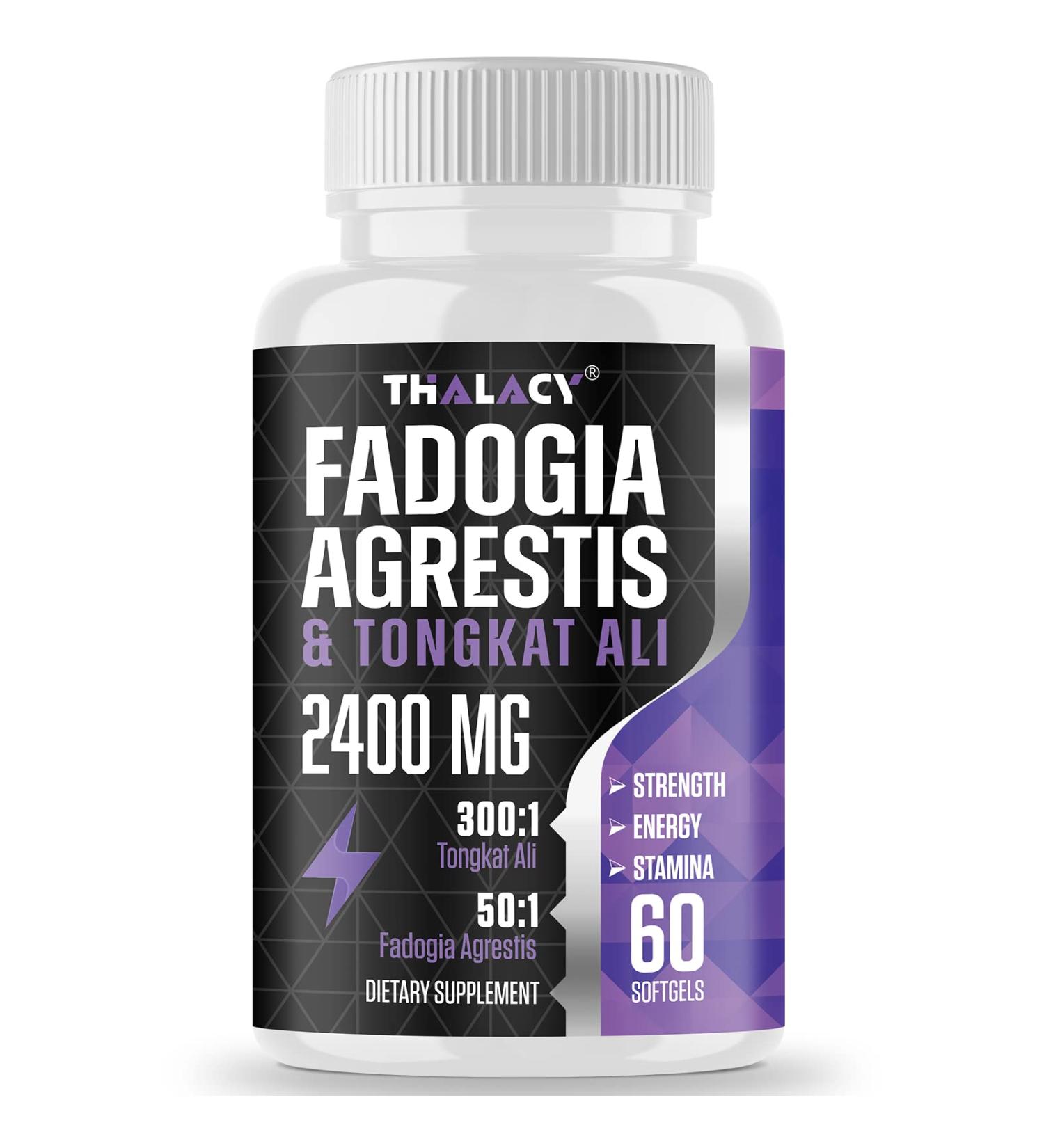 Thalacy 2400mg Fadogia Agrestis Tongkat Ali Supplement - Maximum Strength Muscle Mass & Athletic Performance - 60 Softgels - Buy Online on GoSupps.com
