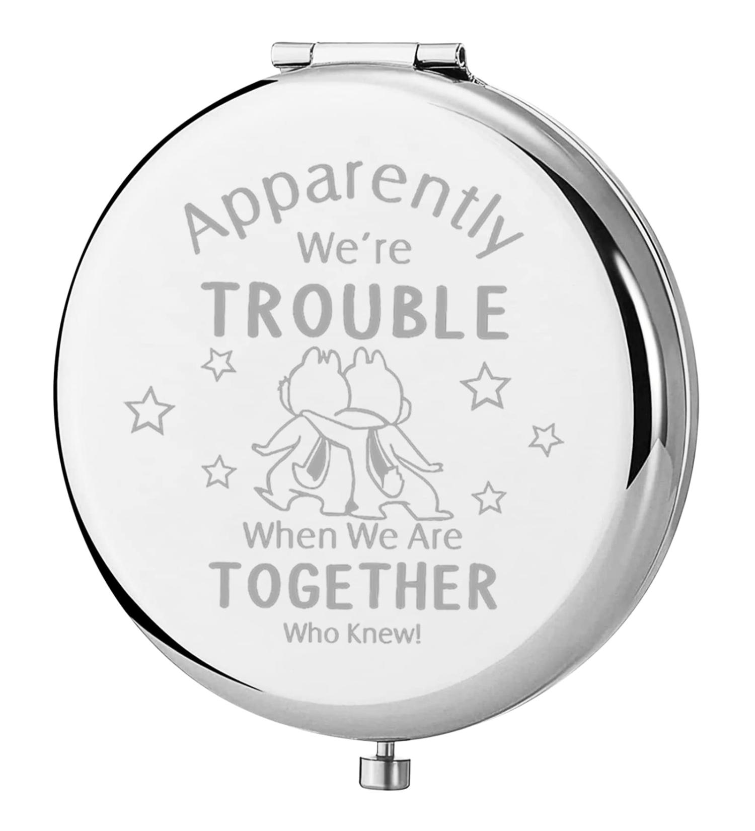 ENSIANTH Cartoon Chip Dale Squirrel Compact Makeup Mirror - Girls Getaway Gift - Chip Dale Lover Gift - Cute Cartoon Character Mirror - Buy Online on GoSupps.com