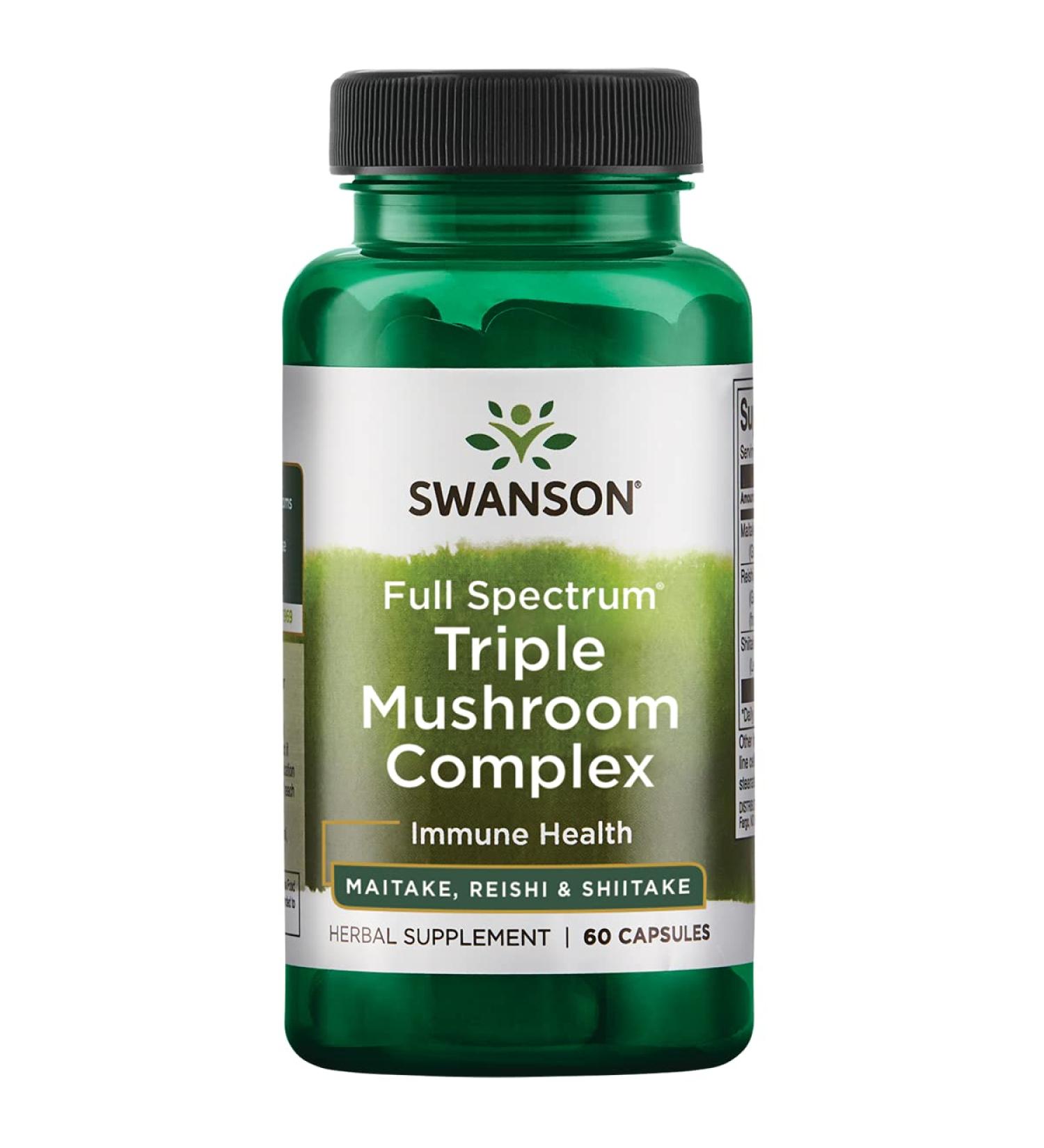 Swanson Full Spectrum Triple Mushroom Complex - 60 Capsules for Immune Support & Wellness - Buy Online on GoSupps.com