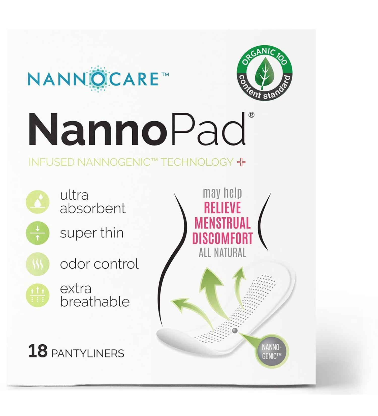 NannoPad Organic Cotton Pantyliners - 18 Count (Pack of 1) | Nannocare - Buy Online on GoSupps.com