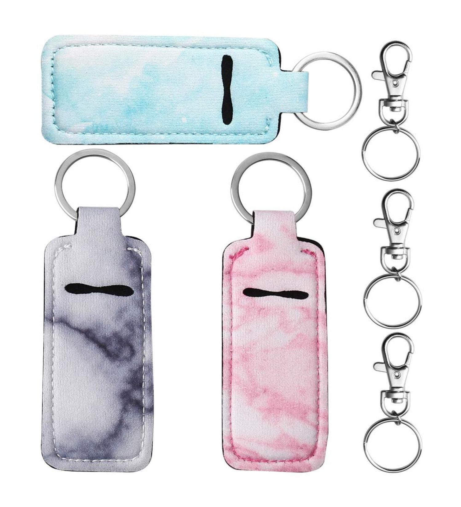 Pengxiaomei 3 Pcs Marble Chapstick Holders - Valentine's Day Gift for Women (Pink Blue Grey) - Buy Online on GoSupps.com