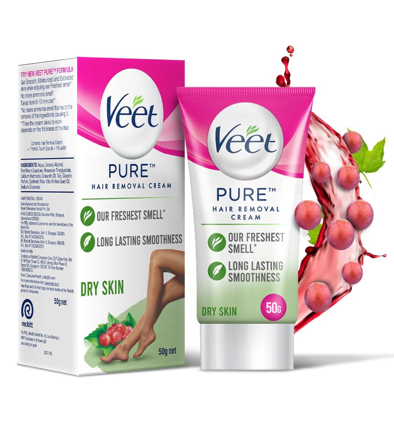 Veet Hair Removal Cream for Dry Skin - 50 gm | Effective & Gentle Hair Removal Solution - Buy Online on GoSupps.com