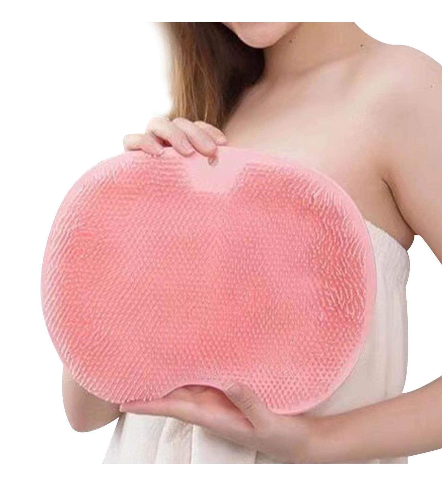 Eastuy Silicone Foot Scrubber & Back Massager | Non-Slip Shower Bath Brush with Suction Cup | Gentle Cleaning Tool for Women - Easy to Clean Red - Buy Online on GoSupps.com