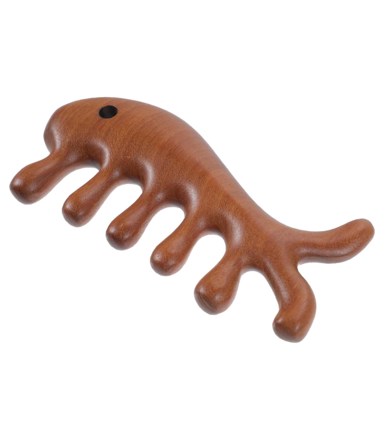 Frcolor Fish-Shaped Massage Comb - Gua Sha Facial Tool & Wooden Ridge Scalp Massager for Hair Care | Best International Shipping - Buy Online on GoSupps.com