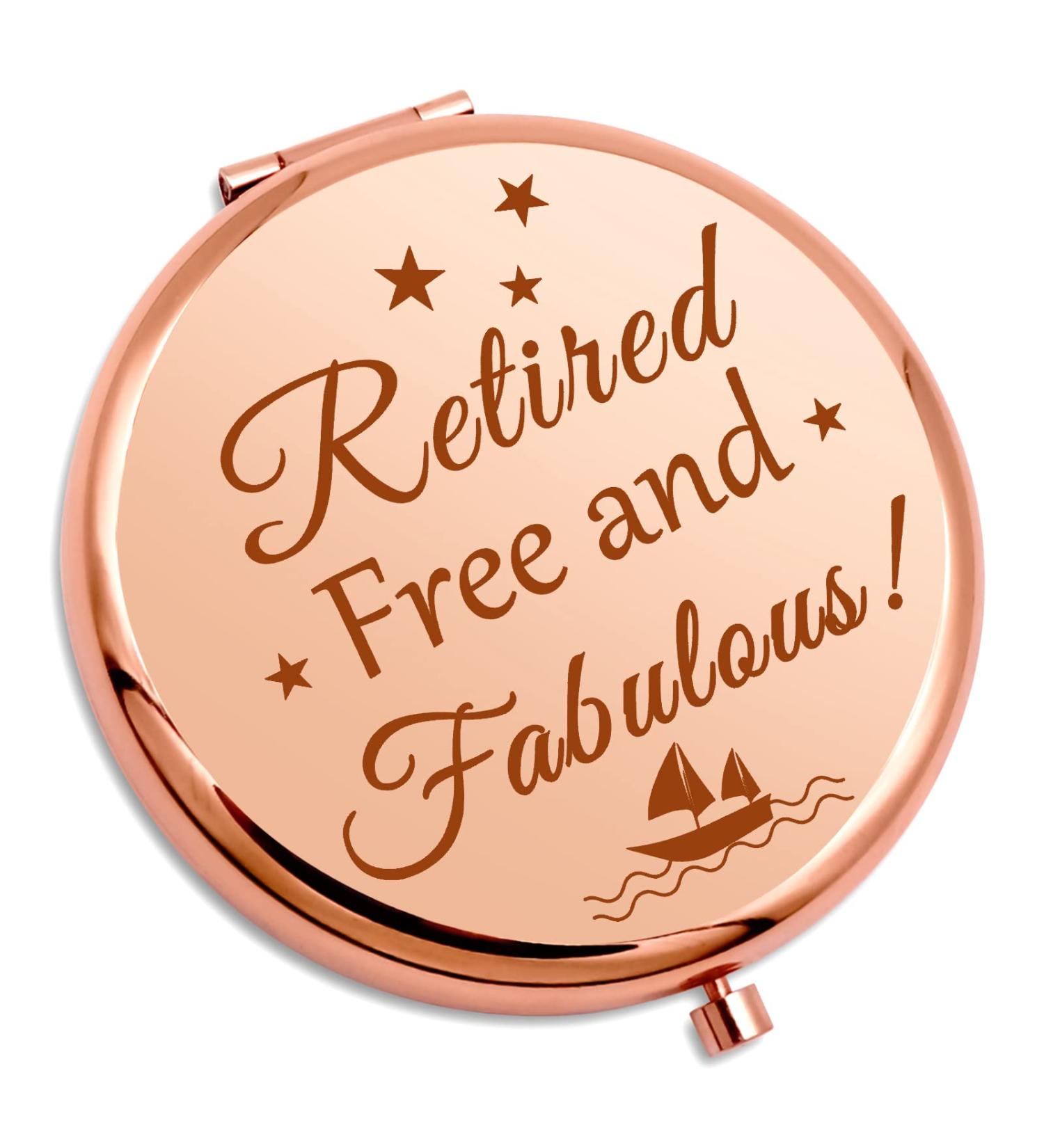 Retirement Gift for Women - Compact Makeup Mirror for Coworkers, Boss, Teacher, Nurses & Grandma | Going Away & Friendship Gift | Happy Retirement Travel Mirror - Buy Online on GoSupps.com