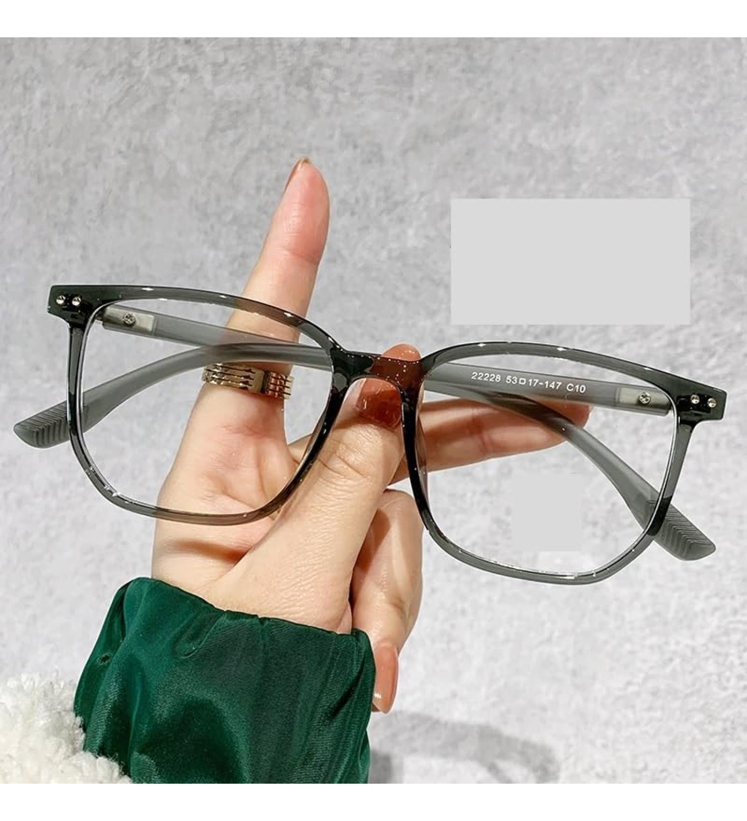Retro Oversized Reading Glasses for Computer Use - Blue Light Blocking +150 Light Flat Mirror - Dark Gray - Buy Online on GoSupps.com