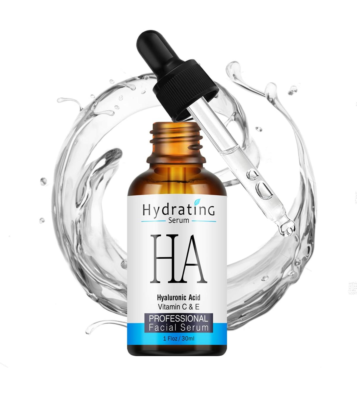 Pure Hyaluronic Acid Face Serum Hydrating Deep Moisturizing Firming Daily Facial Serum with Vitamin C & E Hydrating Solution for Dry Skin Wrinkles Fine Lines -All Skin Types (30ml/1 fl oz) - Buy Online on GoSupps.com