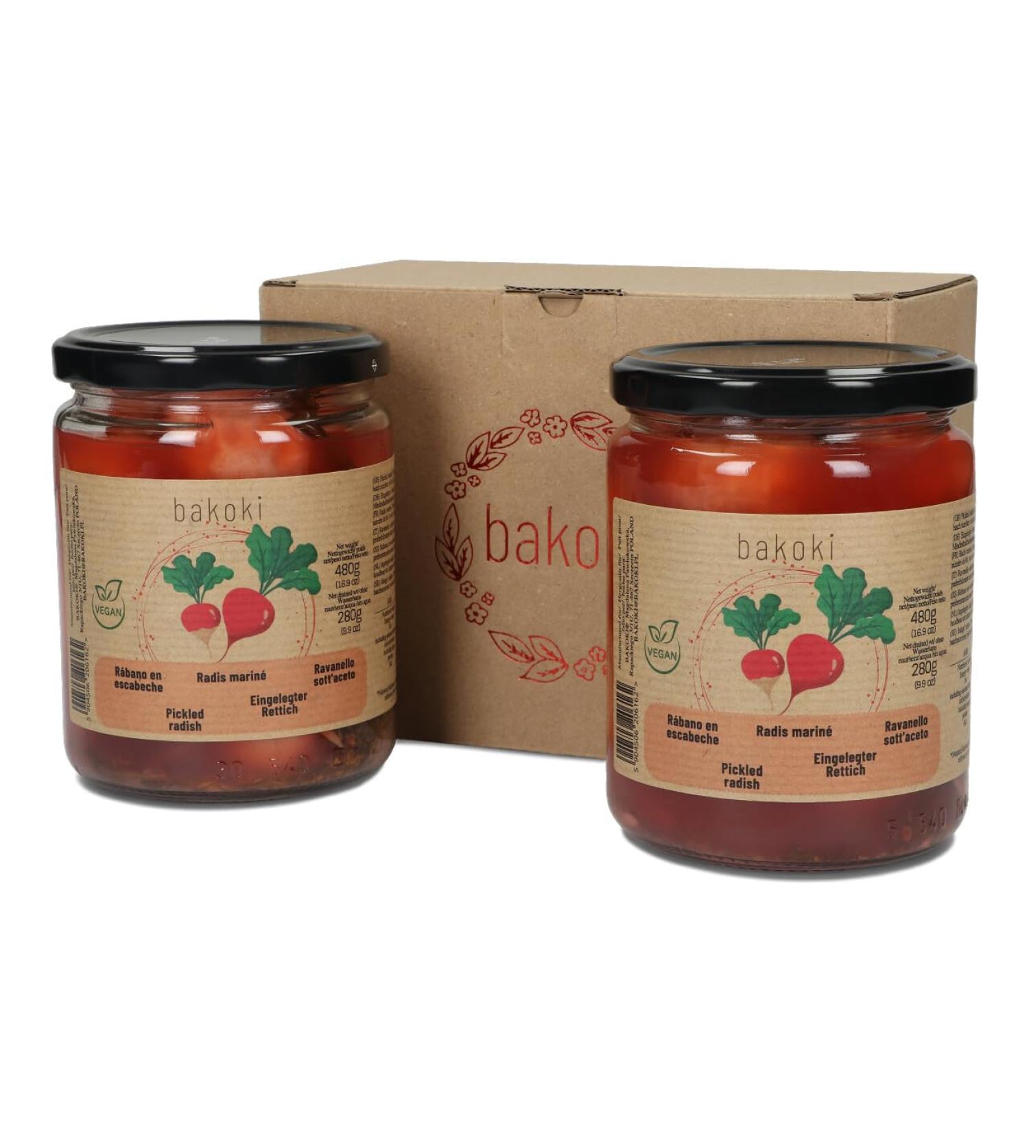 BAKOKI Premium pickled radishes 2 x 480g (pack of 2) Radishes 480 g (pack of 2)