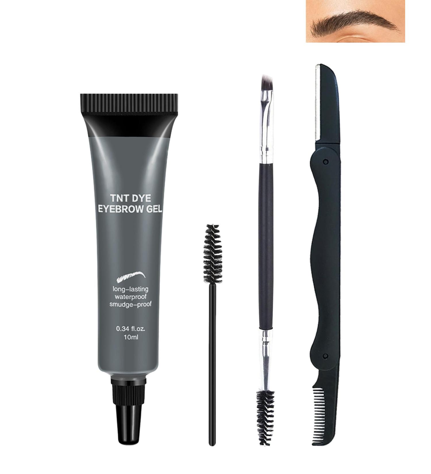 Buy Waterproof Tinted Brow Gel Kit - Long Lasting Grey Eyebrow Gel with Brush & Razor | Perfect for Women & Girls - Buy Online on GoSupps.com