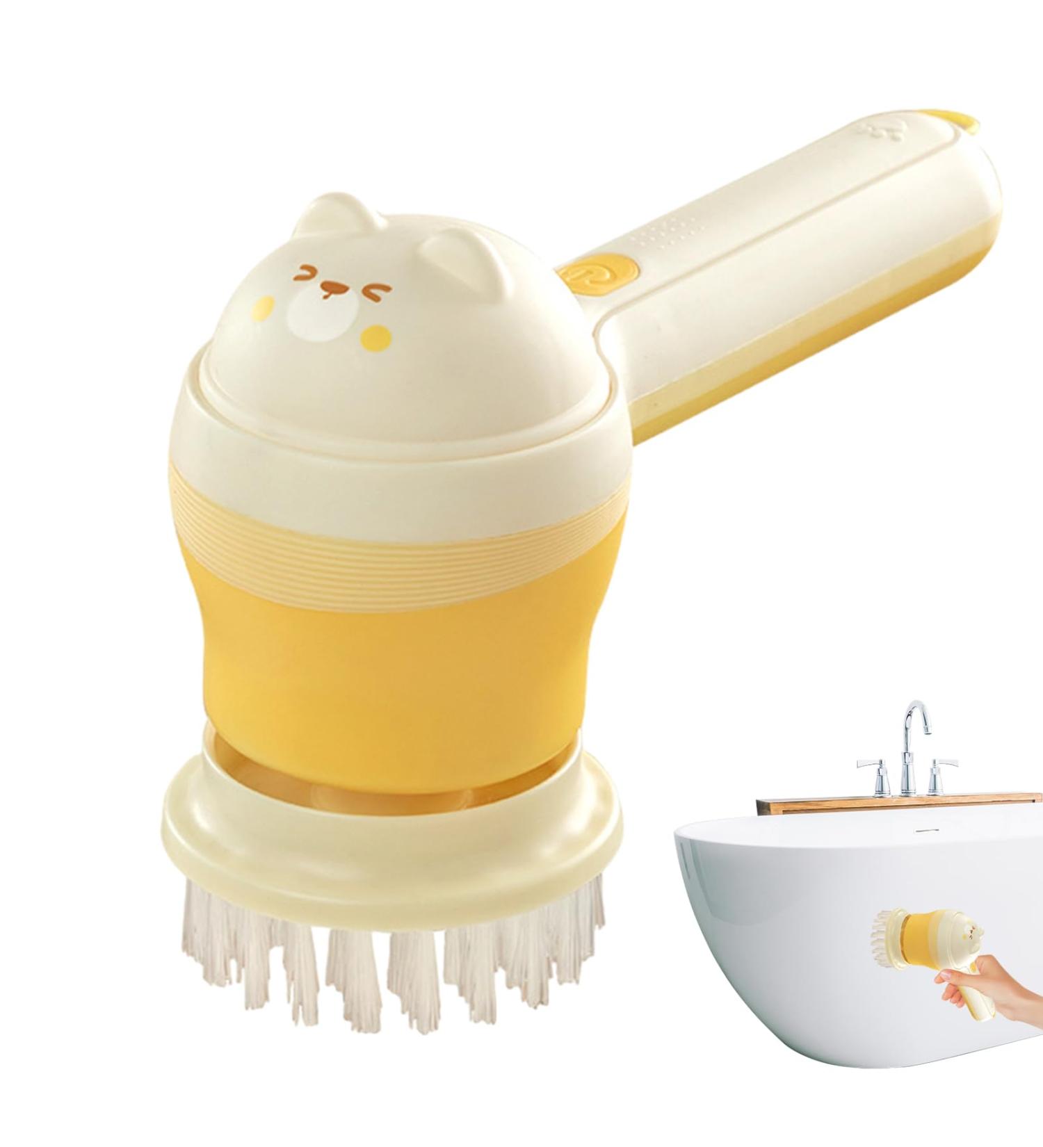 Cordless Cleaning Brush | Electric Scrubber Mop Cleaning Electric Brush with Replaceable Brush Heads for Bathroom Fixtures Kitchen Appliances - Buy Online on GoSupps.com