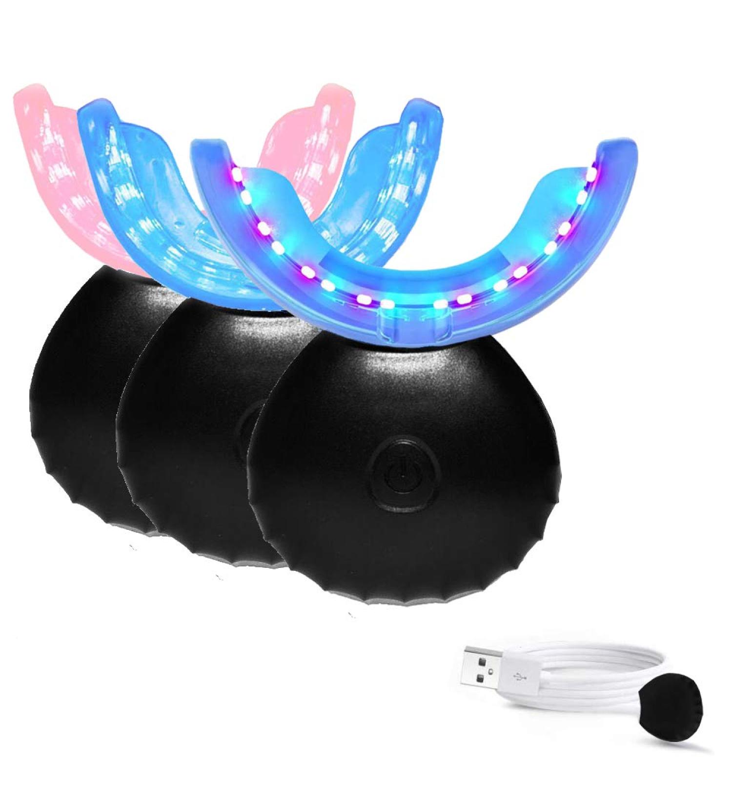 32LED Inductive Charging Teeth Whitening System - Accelerated Bleaching Trays Kit with 32 LED Lights (Black) - Buy Online on GoSupps.com