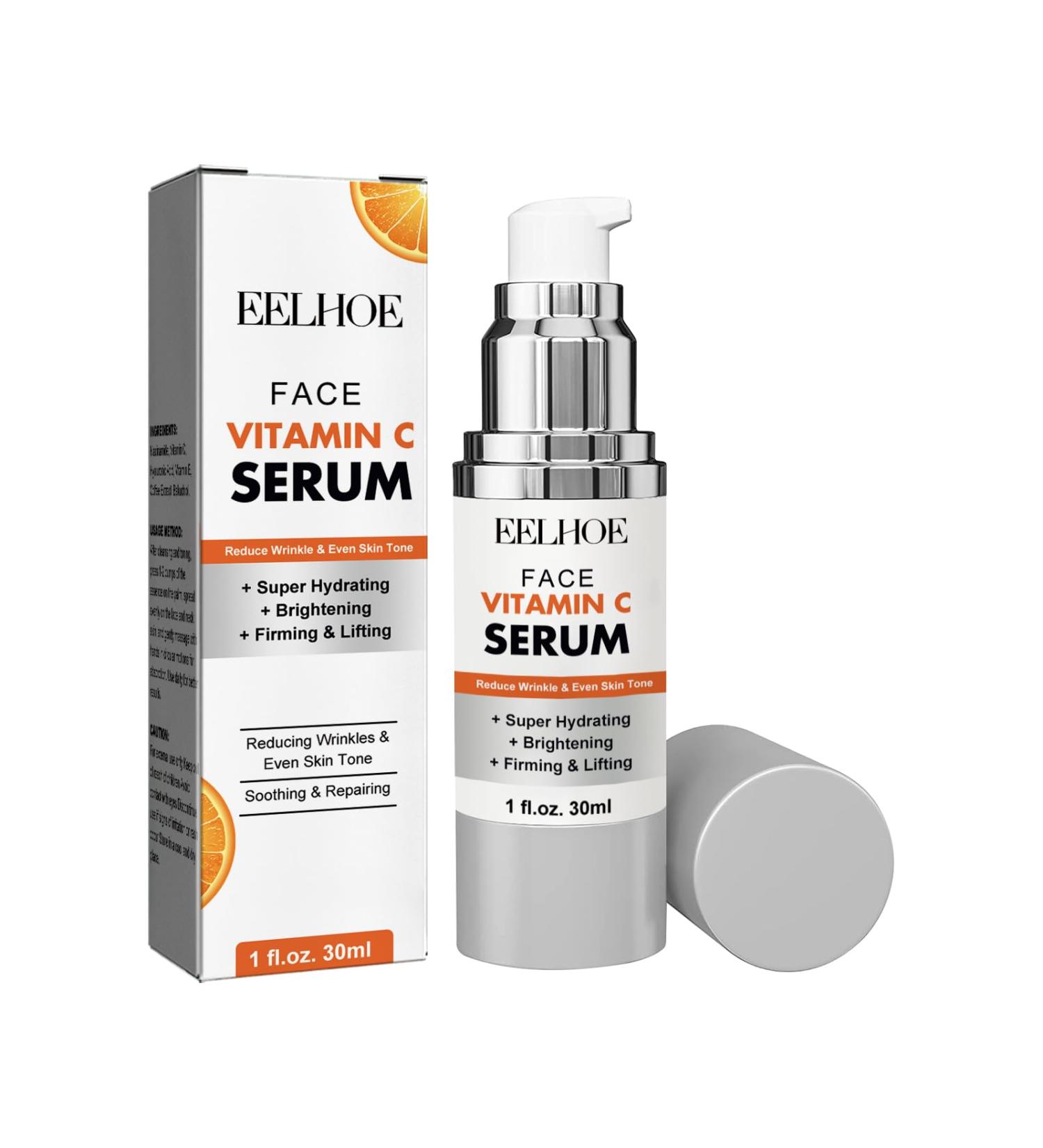 Vitamin C Face Serum with Collagen - Anti-Wrinkle Korean Moisturizer Essence for All Skin Types | Anti Aging & Acne Treatment - Buy Online on GoSupps.com