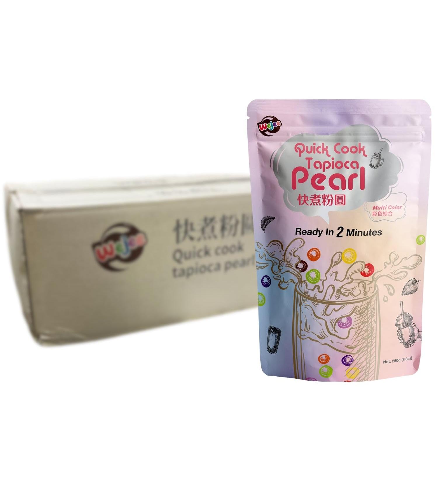 WEJEE Quick Cooking Tapioca Pearls - Color Multipack (20 x 250 GR) | Premium Bubble Tea Ingredients | Fast Shipping Worldwide - Buy Online on GoSupps.com