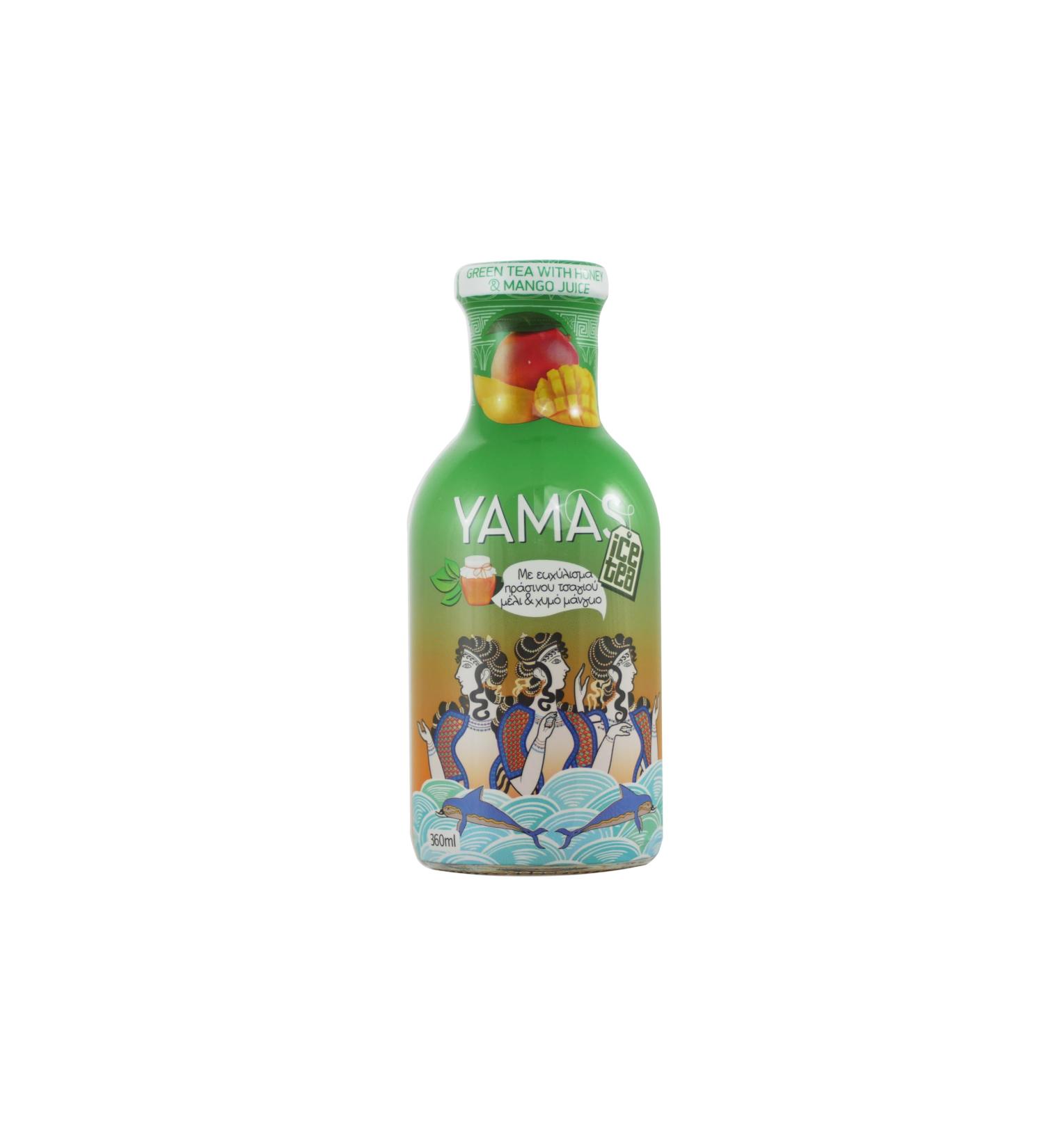 Yamas Mango & Honey Iced Green Tea - 360ml Glass Bottle | Low-Calorie, Sugar-Free, Gluten-Free & Vegetarian-Friendly - Buy Online on GoSupps.com