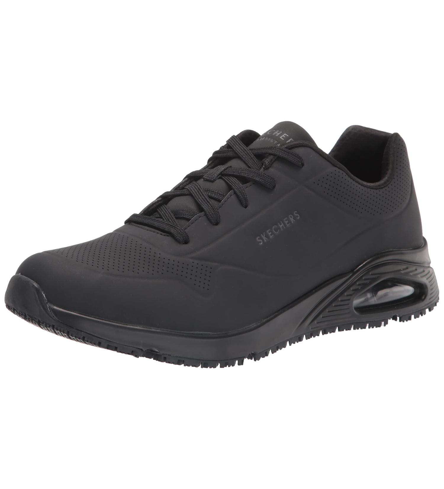 Skechers Men's Work Relaxed Fit Uno SR Sutal Sneaker - Wide Black | Size 10 Wide - Buy Online on GoSupps.com