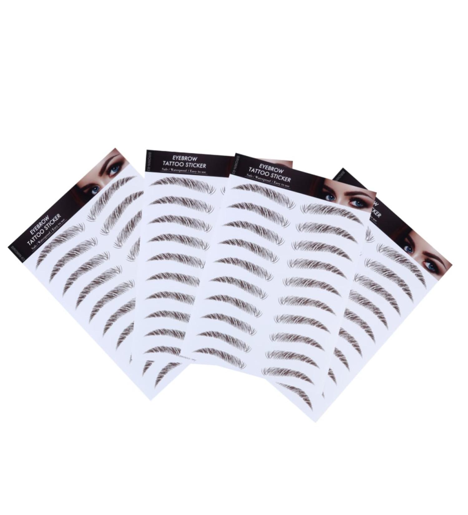 VINTORKY False Eyebrow 4pcs Eyebrow Stickers Water Proof Stickers Eyebrows Tattooed 6d Hair-like Eyebrows Stickers Shaper - Buy Online on GoSupps.com