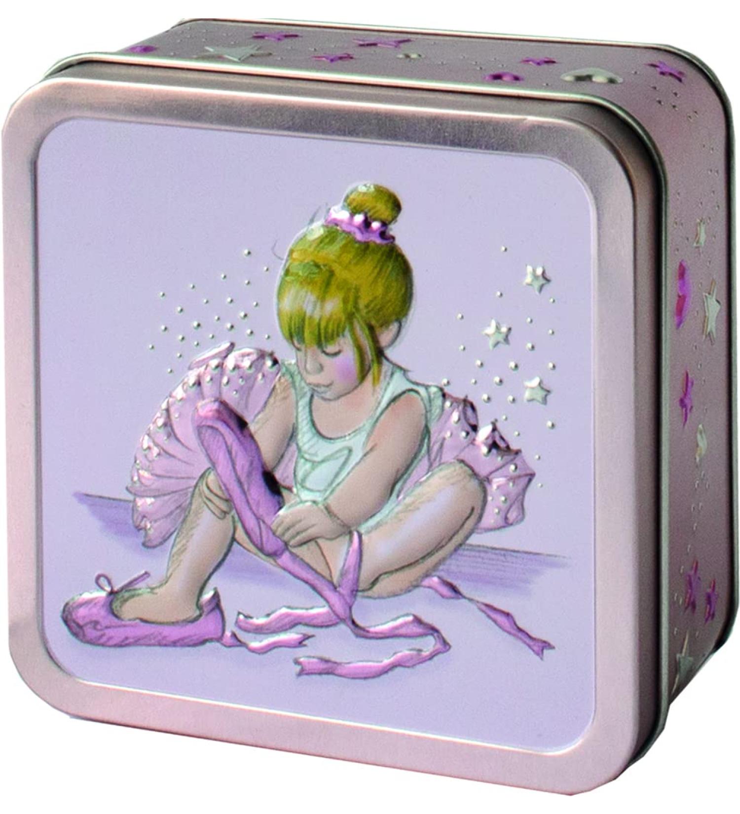Churchill's Confectionery - Little Ballerina Tin 75g Mini Chocolate Chip Shortbread Pink