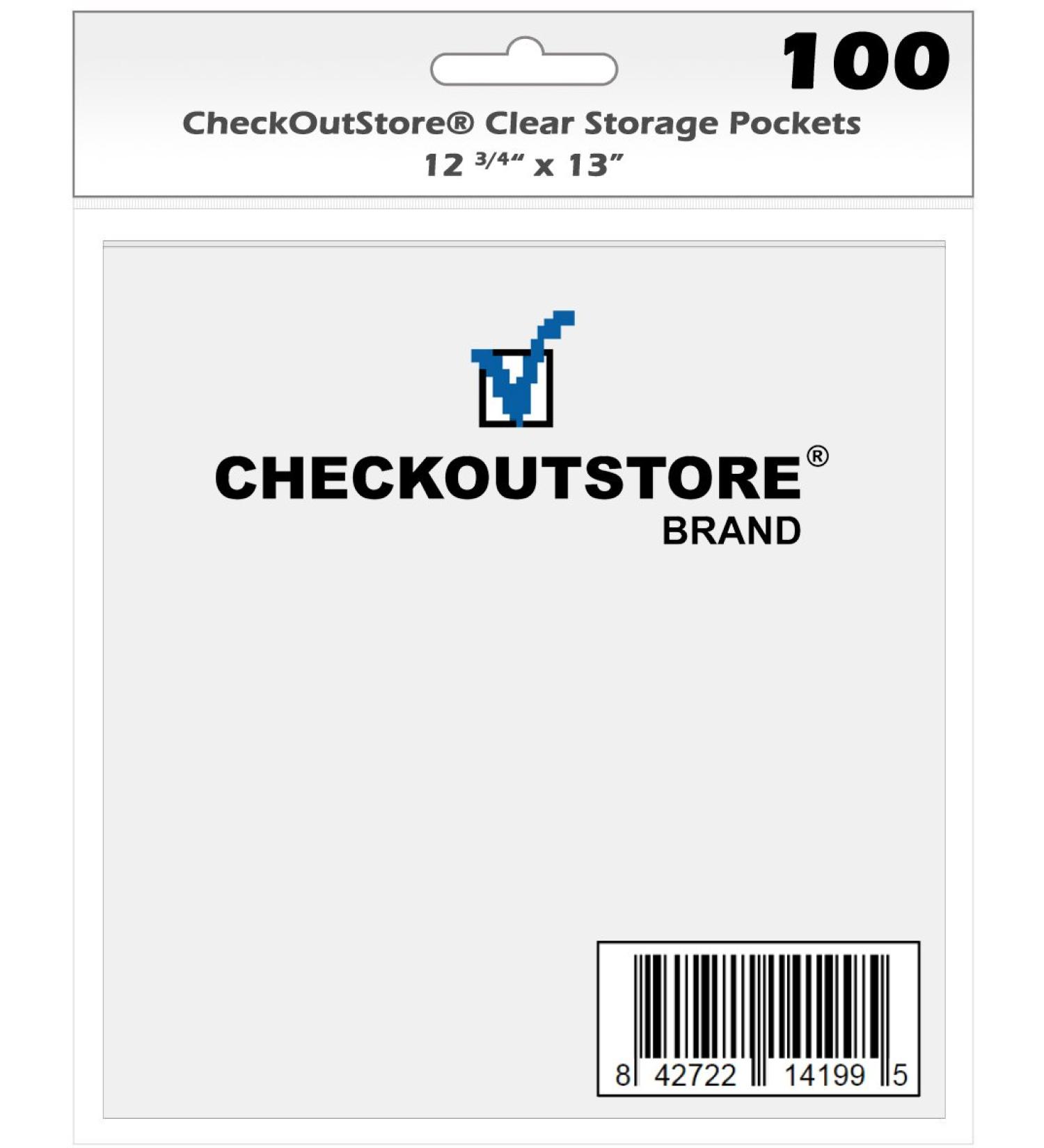 (100) CheckOutStore Clear Storage Pockets for Storing 12 x 12 Cardstock Paper Used for Rubber Stamping & Scrapbooking (Clear - 12 3/4 x 13) 100 Units Clear - 12 3/4 X 13