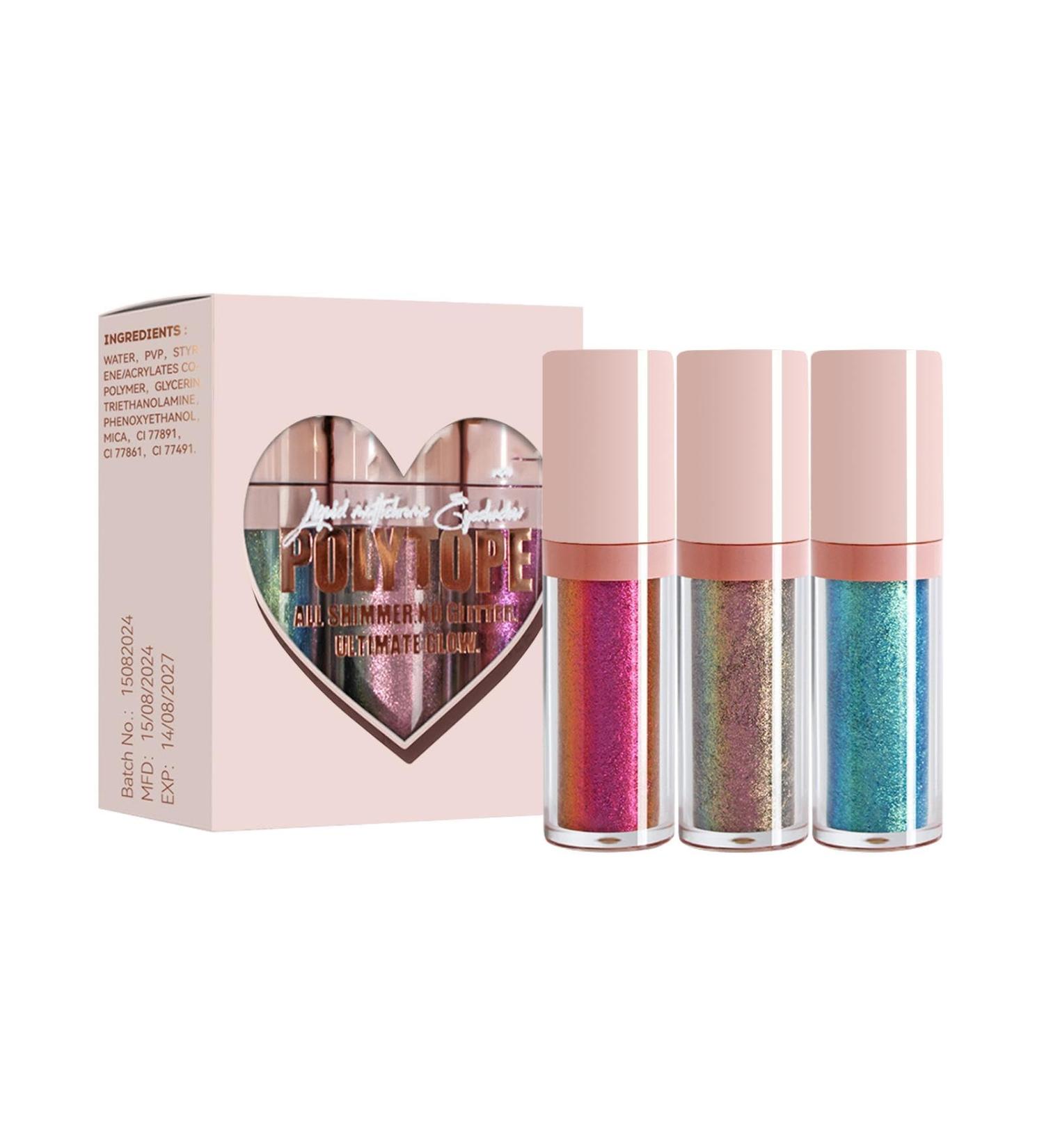 Liquid Chameleon Eyeshadow - Glitter Liquid Eyeshadow | 3x Multichrome Eyeshadows | Long Lasting Highly Pigment Glitter Eyeshadows Makeup For Halloween Party B - Buy Online on GoSupps.com