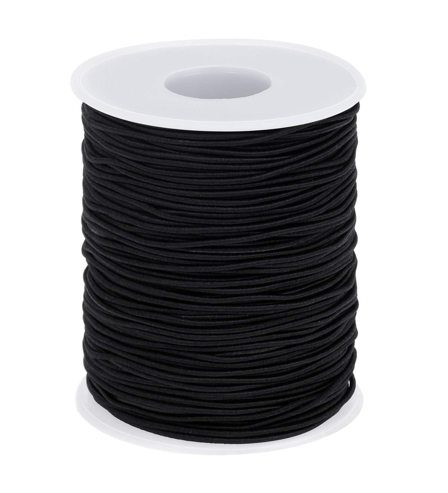 Selizo 1.2mm Black Elastic String for Bracelets, Necklaces, Beading, and Sewing - 109 Yards - Buy Online on GoSupps.com