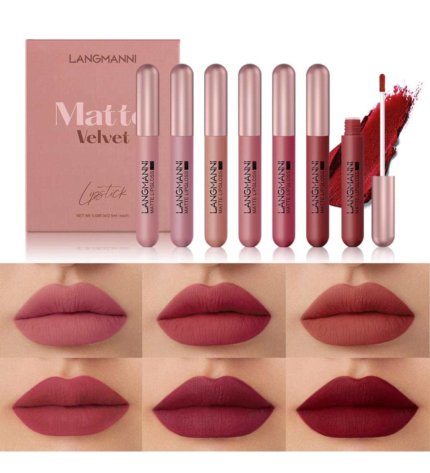 6 Colors Matte Lip Gloss Set - Moisturizing Non-Stick Cup Velvet Lipstick | Buy Online Worldwide - Buy Online on GoSupps.com