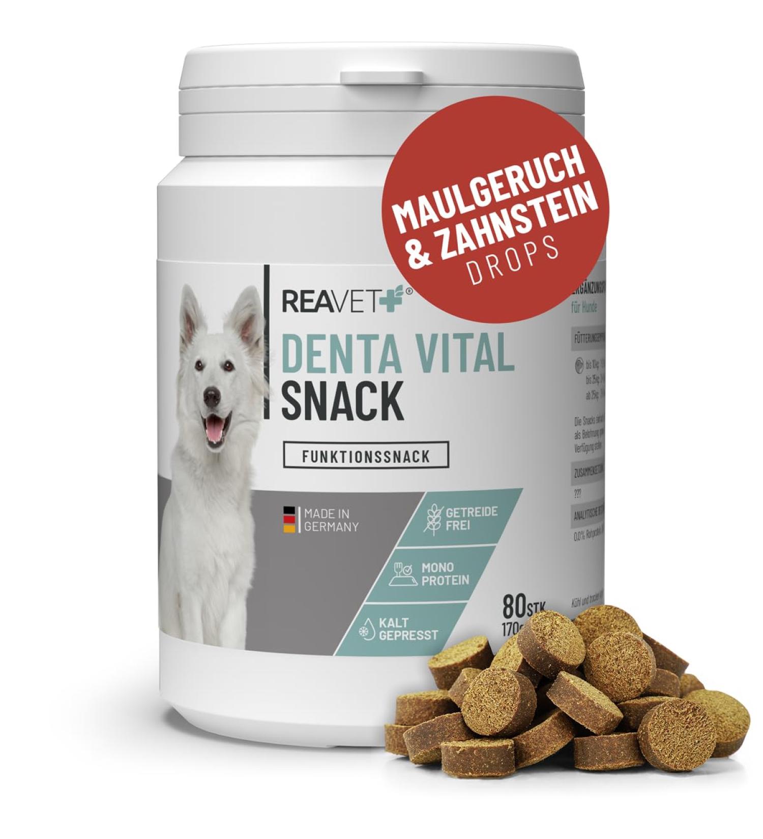 Reavet Denta Vital Snack for Dogs - Grain-Free Functional Treats for Fresh Breath | 80 Sticks (170g) | Monoprotein & Mint Anise Flavor - Buy Online on GoSupps.com