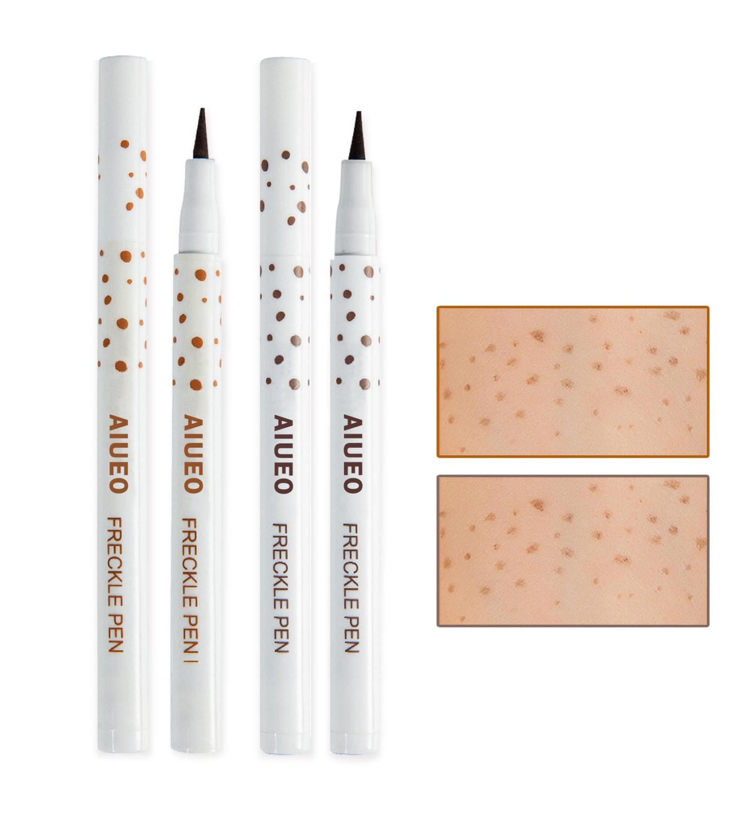AIUEO Faux Freckles Pen - Waterproof Long Lasting Natural Look | 2 Colors (Light Brown & Natural Coffee) for Perfect Makeup - Buy Online on GoSupps.com