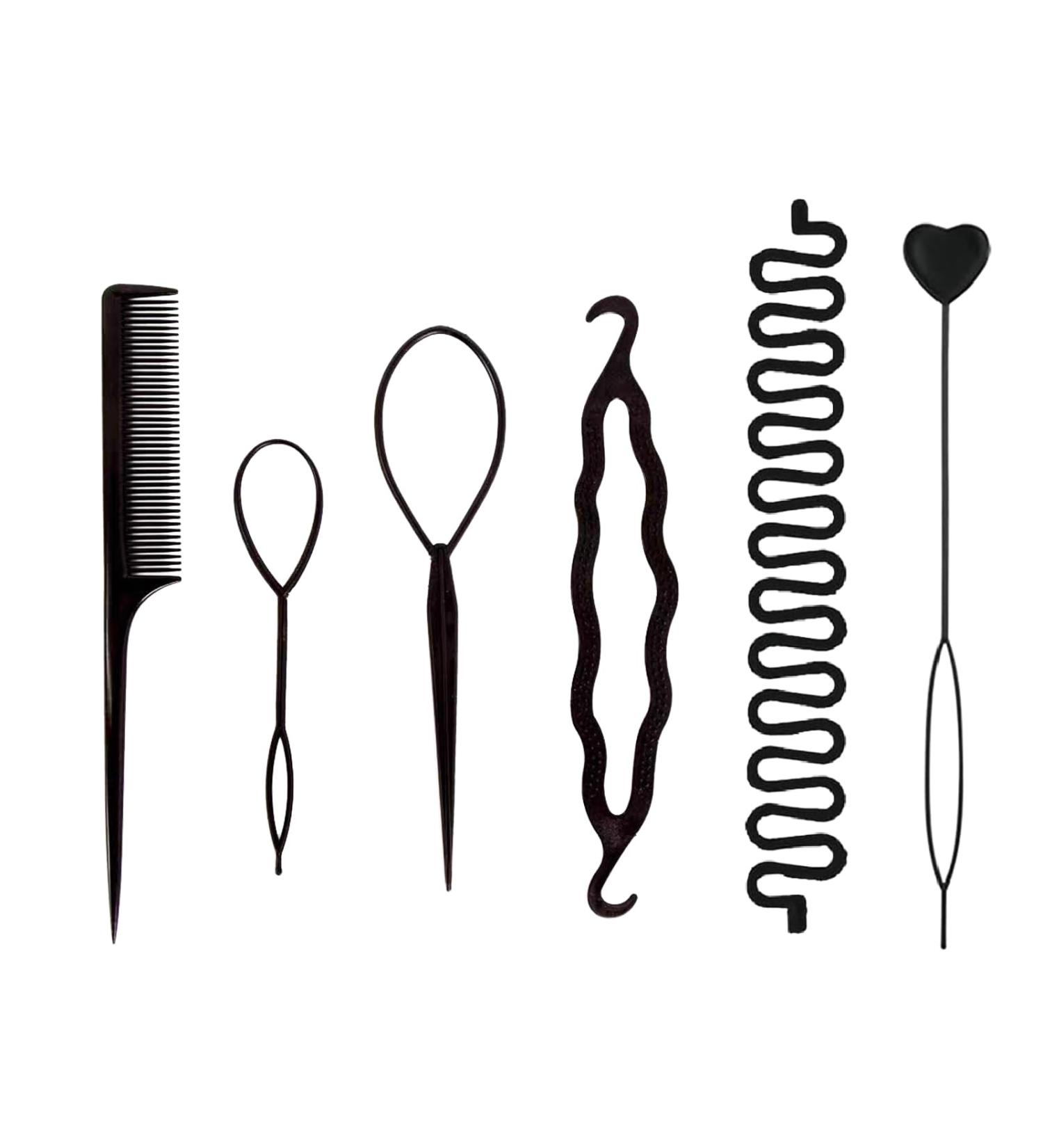Rtrtgs 6 PCs Hair Braiding Tool Kit - Perfect Hair Styling Accessories for DIY Braids & Knots | Women s Hair Loop Tools - Buy Online on GoSupps.com