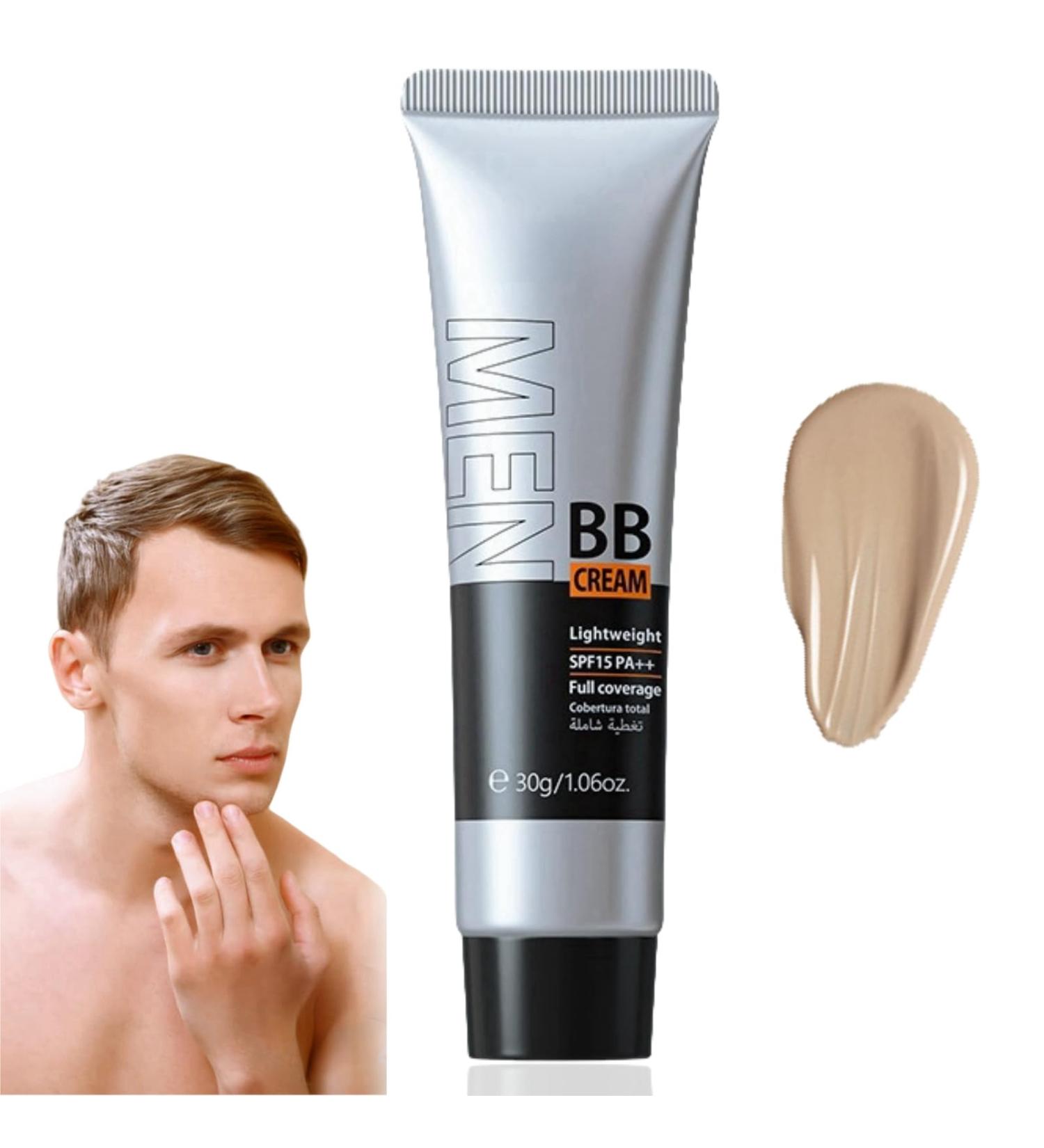 Mens BB Cream Foundation Face Tinted Moisturiser Mens Concealer Colour Correcting Cream for Cover Blemishes BB Cream Light with SPF15+ Even Skin Tone Face Cream Skin Tint Foundation Tinted Sunscreen - Buy Online on GoSupps.com