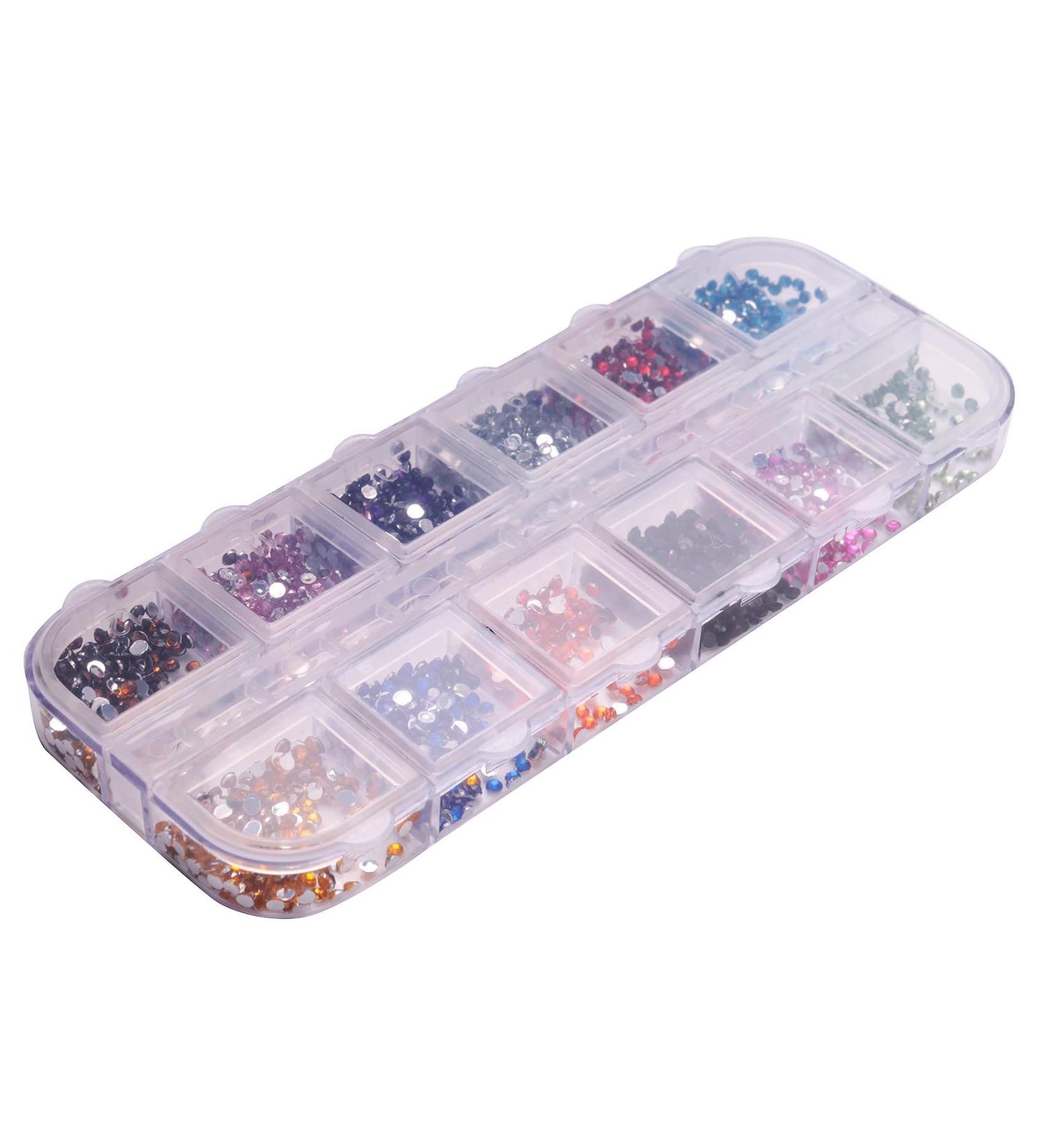 Gsrimgratoe 3D Shape Nail Pearl DIY Nail Art Decorations Nail Rivet Imitation Manicure Tools 5# Flat Color 12 Colors 5 # 12 Colour Flat Diamond Colour - Buy Online on GoSupps.com