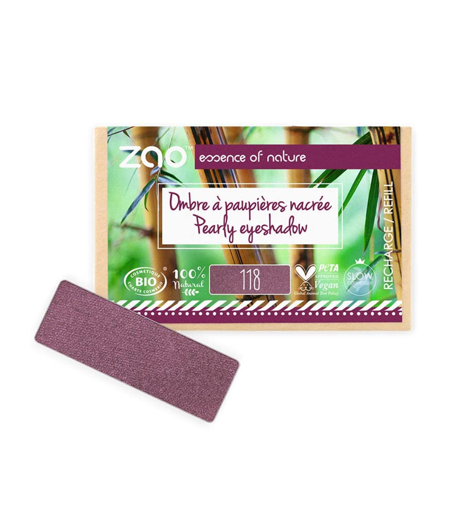 ZAO essence of nature ZAO essence of nature - Pearlescent Rectangle Eyeshadow Refill 118 Plum - 1.3g