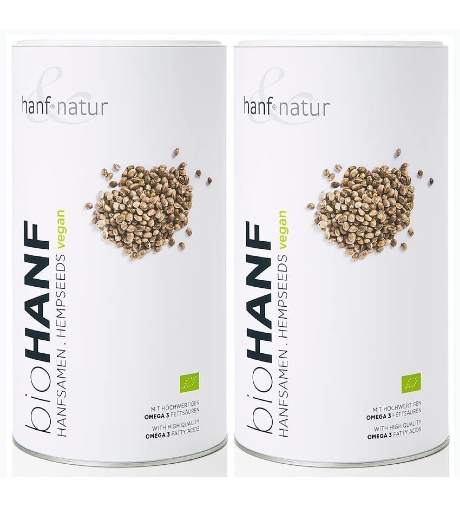 Buy Organic Hemp Seeds 2x1kg - Vegan Superfood with Omega 3 - Perfect for Muesli Shakes & Snacks | Hemp & Nature - Buy Online on GoSupps.com