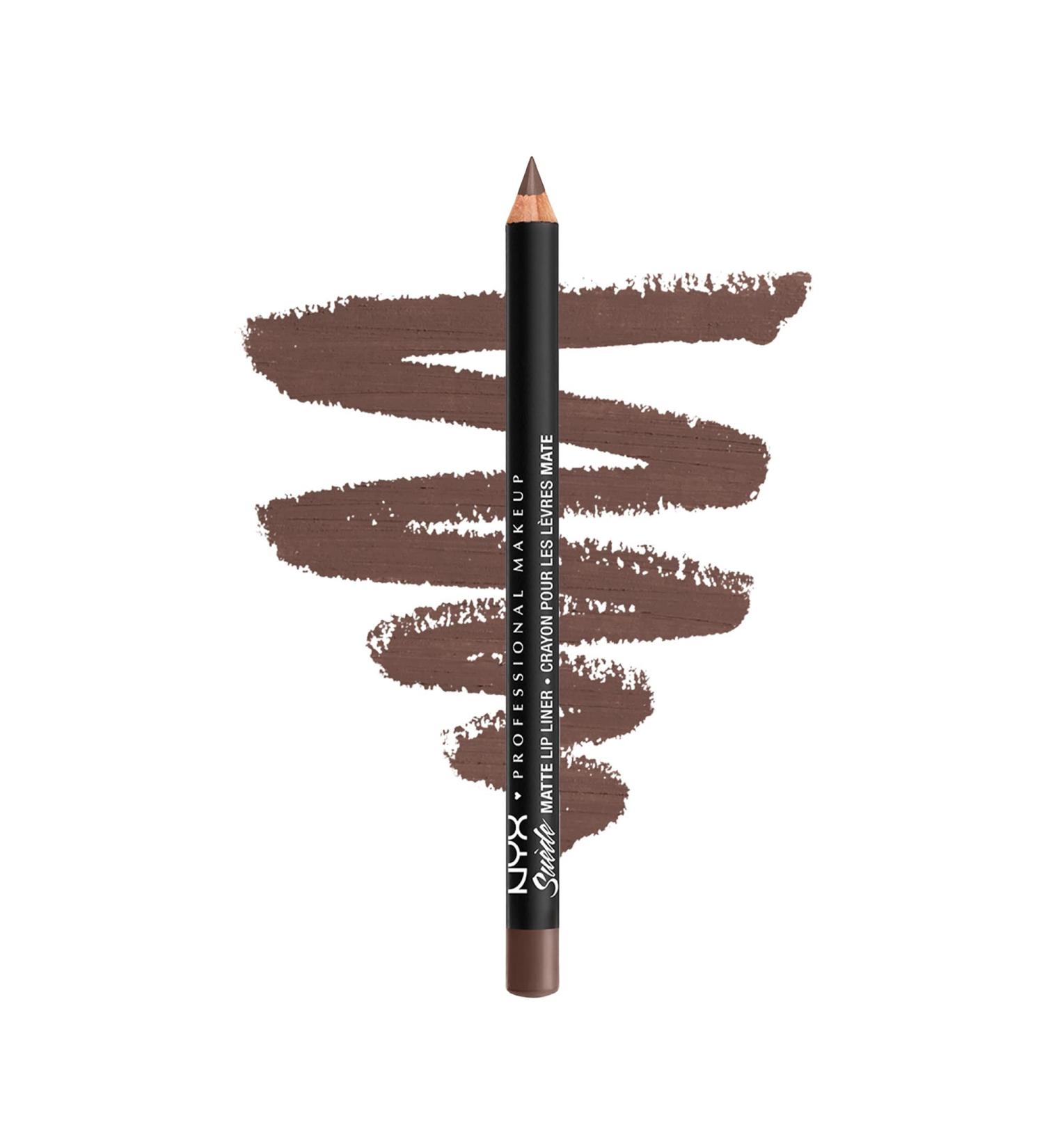 NYX Suede Matte Lip Liner - Vegan Formula in Brooklyn Thorn (Deep Brown) - Buy Online on GoSupps.com