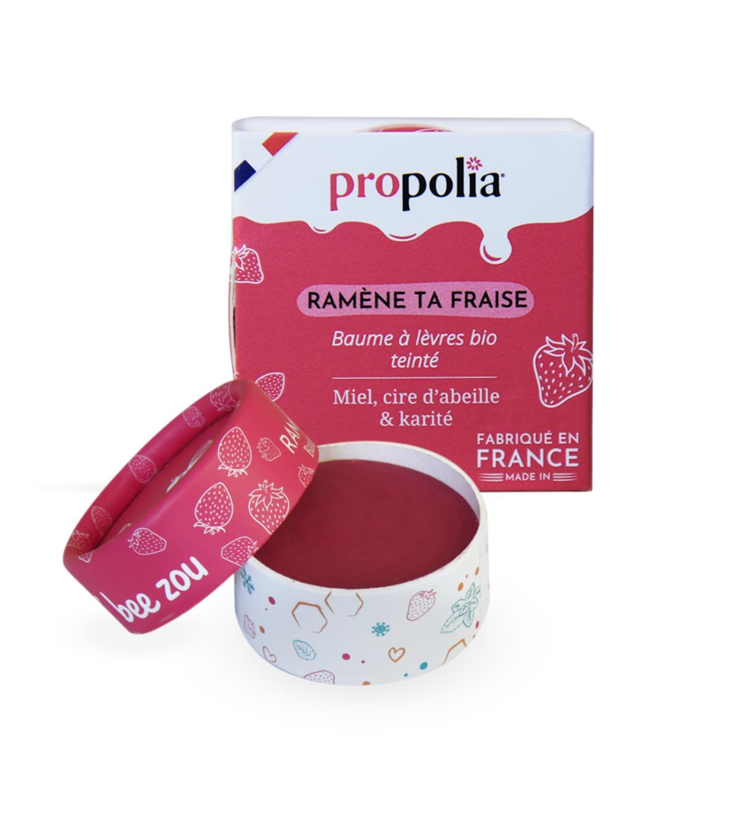  Propolia PROPOLIA - Tinted lip balm Strawberry - Repairs and nourishes dry and damaged lips - Honey Beeswax and Shea - 100% natural - Made in France - Pot 6g - Buy Online on GoSupps.com