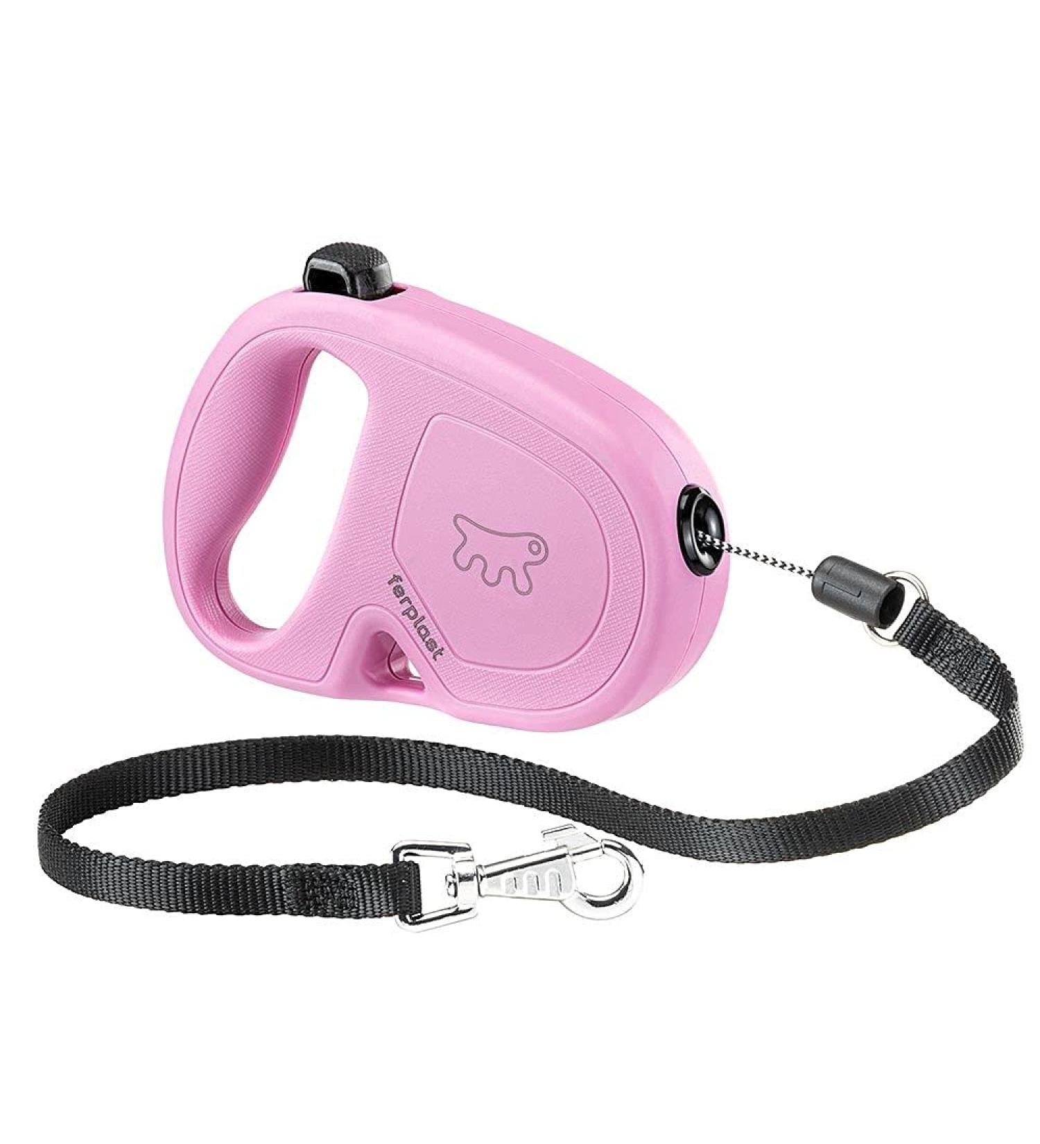 Ferplast Flippy One Dog Leash - Roller Leash for Small Dogs Up to 12 kg 4.5 m Cord One-Button Lock Purple & Pink | International Shipping - Buy Online on GoSupps.com