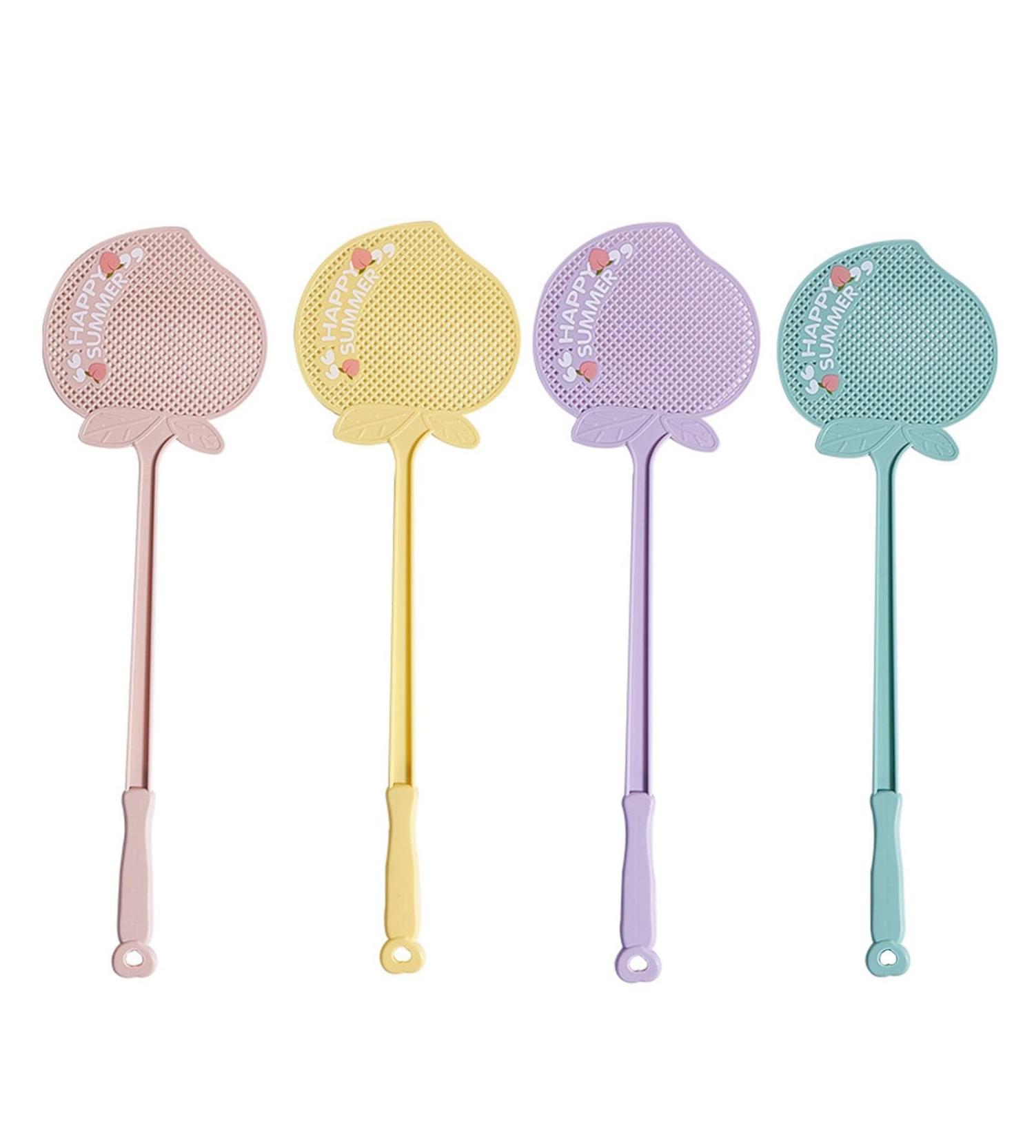 BAMFY 4 Pcs Fly Swatter Manual Flexible and Durable Plastic Fly Swat Set with Long Handle Fly Swatters for Home Indoor Outdoor Assorted Colors - Buy Online on GoSupps.com