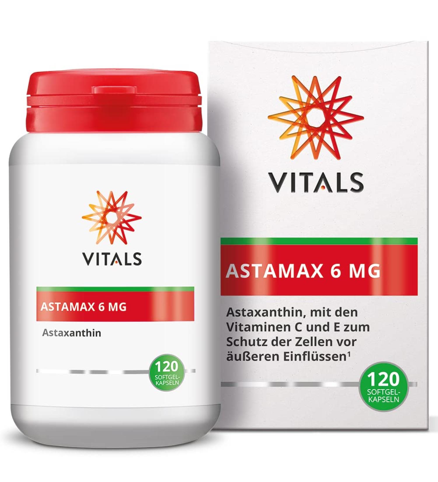 Buy Vitals Astamax 6mg Astaxanthin - 120 Softgels | Natural Algae Formula with Vitamins C & E | Premium Quality by Astareal - Buy Online on GoSupps.com