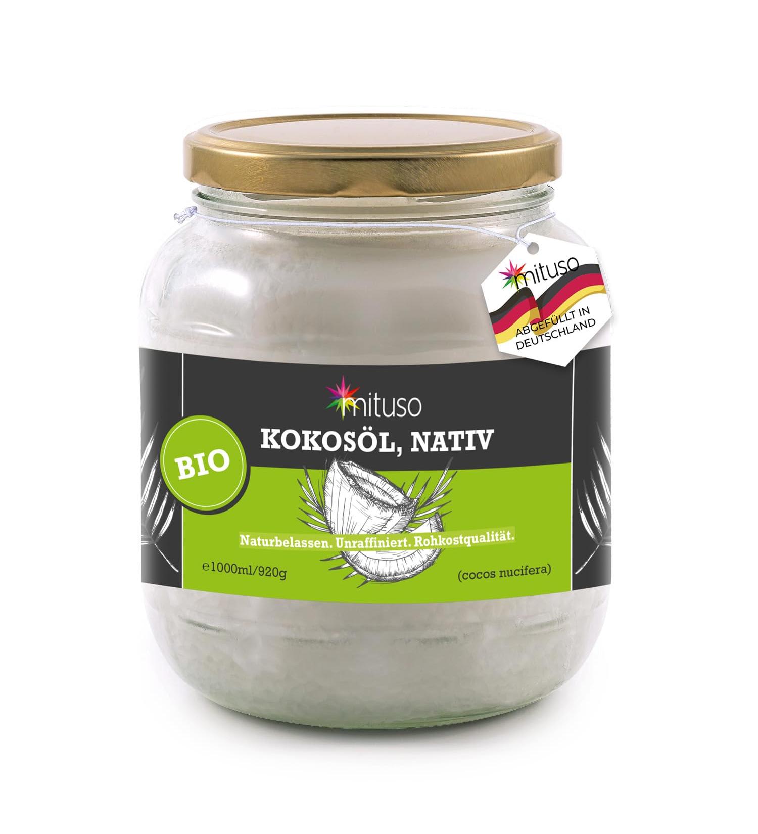 Buy Mituso Organic Virgin Coconut Oil 1000ml in Glass - Premium Quality International Shipping - Buy Online on GoSupps.com