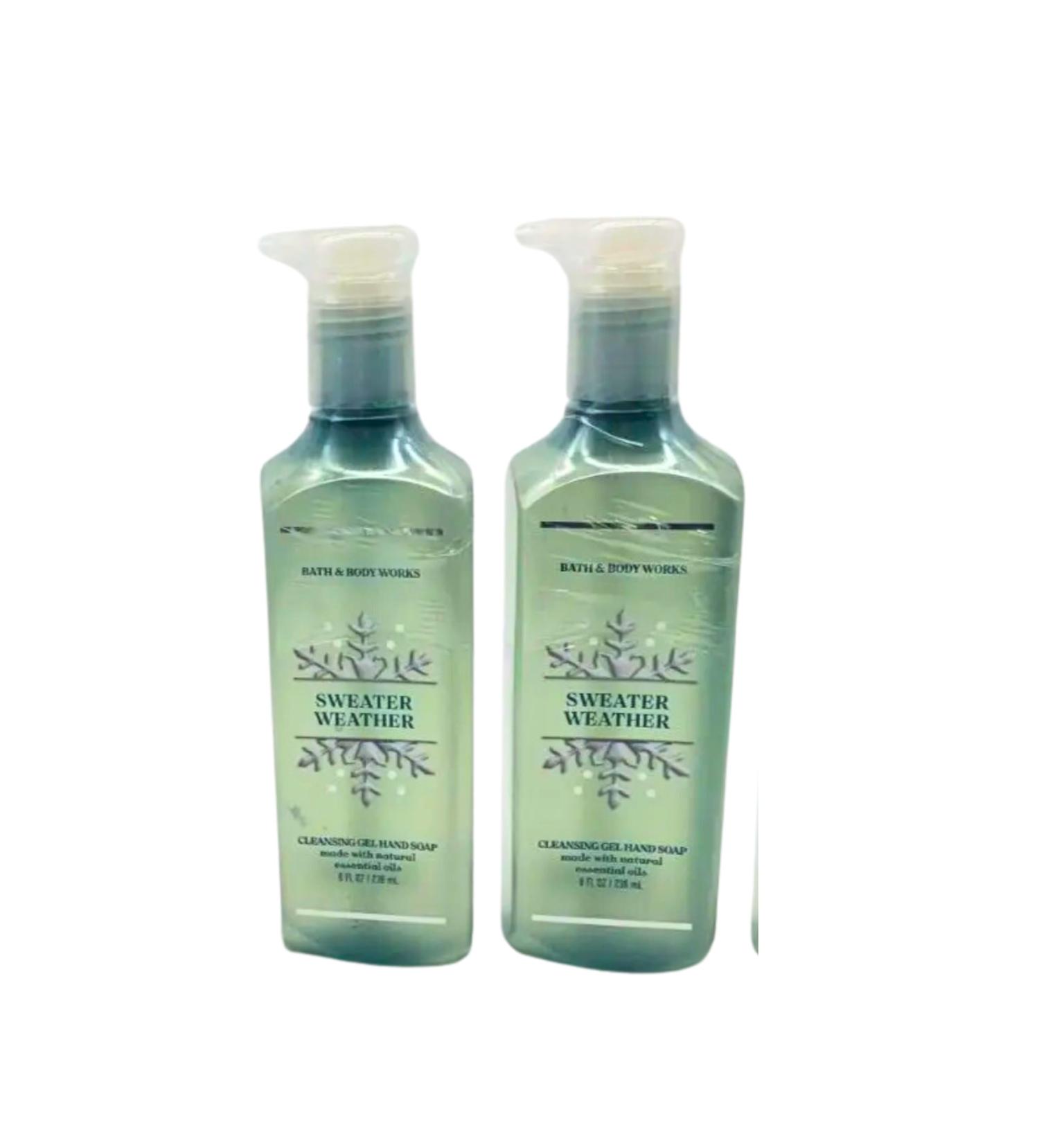 Bath & Body Works Cleansing Gel Hand Soap Pack of 2 8oz Each Bottle (Sweater Weather)