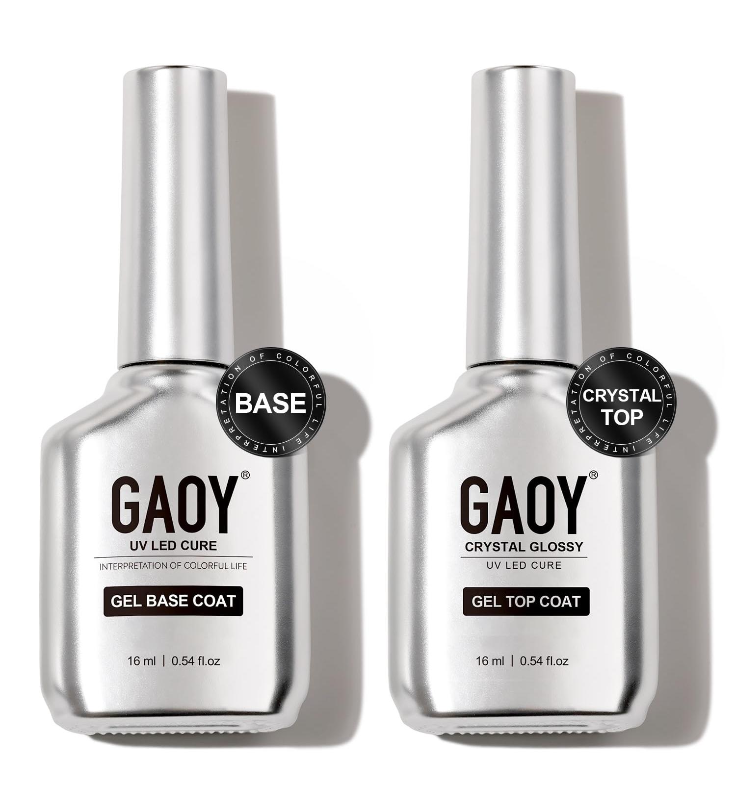 GAOY Crystal Glossy Gel Top and Base Coat Set | 16ml 2 Pcs | High-Gloss No Wipe Foundation for UV Gel Nails | International Shipping Available - Buy Online on GoSupps.com