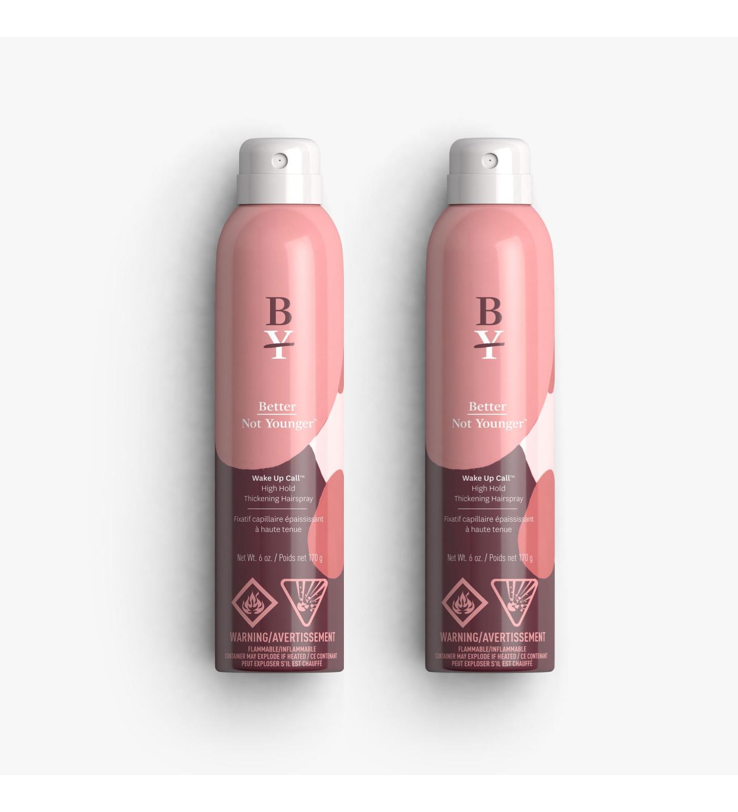 Better Not Younger WAKE UP CALL Hair Thickening Spray made with Biotin Bamboo Burdock and Hops - Volumizing Hairspray for Women Over 40 6 oz - DUO Bundle Wake Up Call Spray 2-Pack - Buy Online on GoSupps.com
