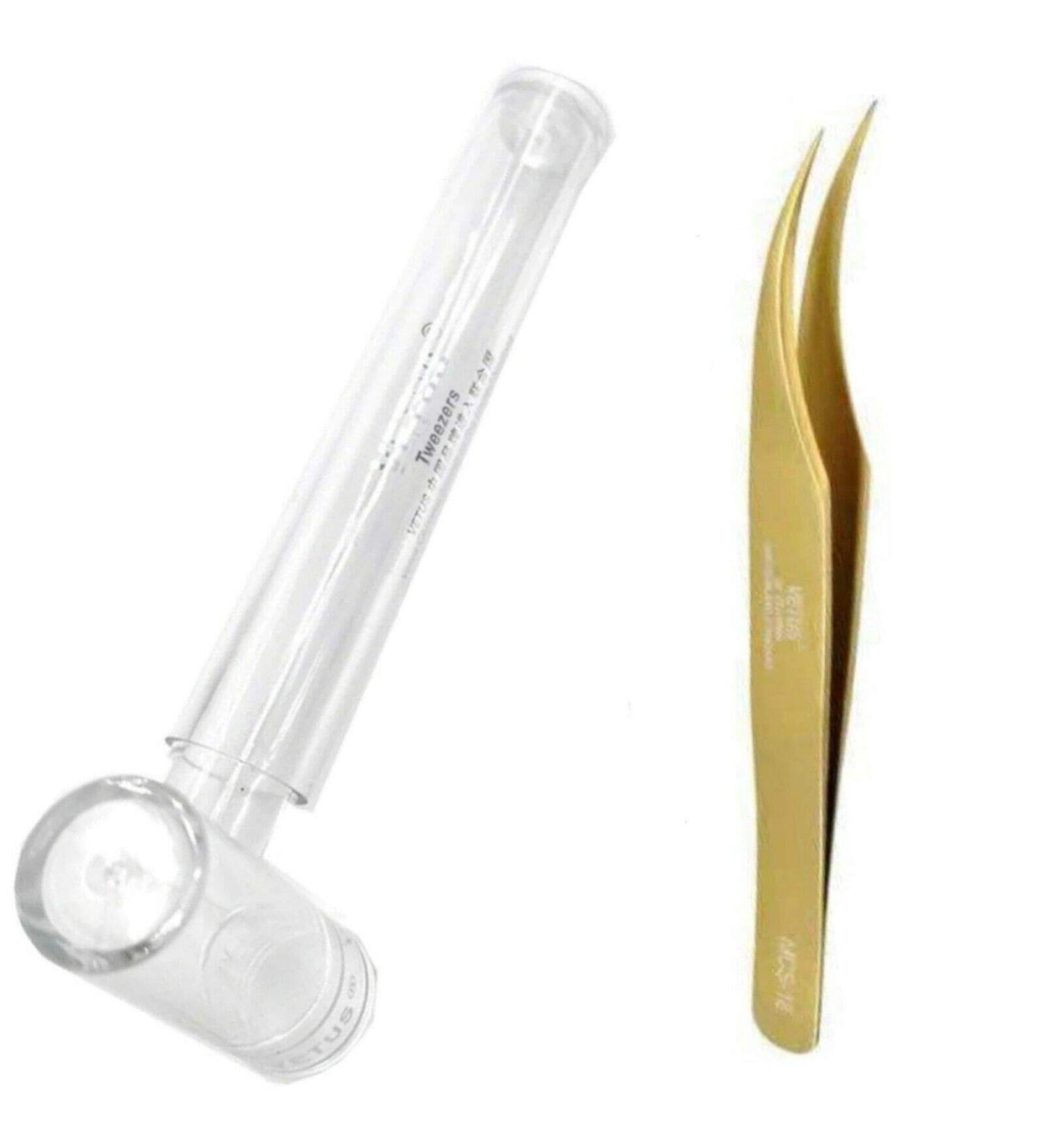 EYELASH TWEEZERS VETUS for eyelash extension and volume technique MCS-18 Rounded/Gold Mcs-18 Rounded / Gold