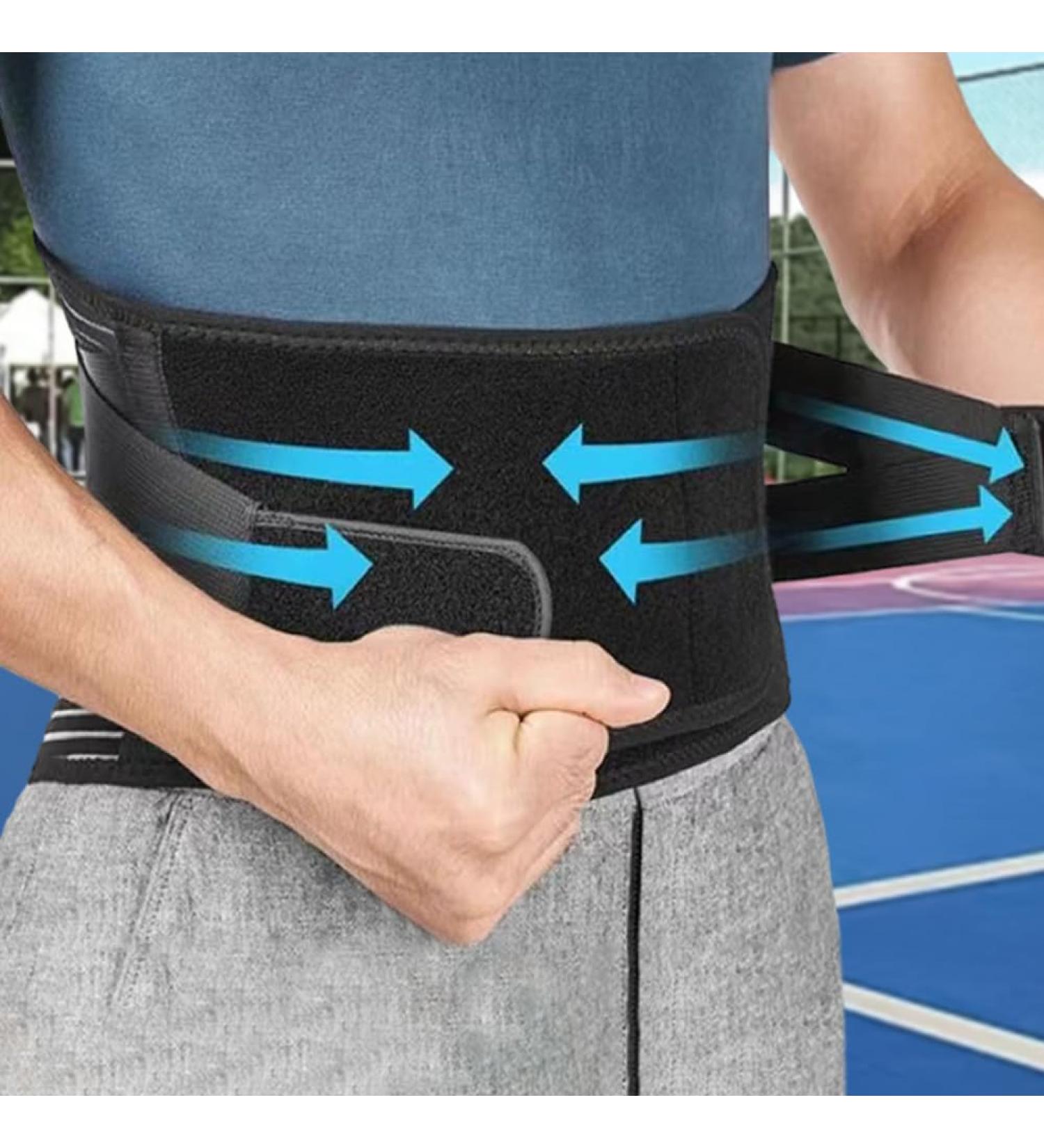 Adjustable Lower Back Support Belt for Scoliosis & Sciatica Pain Relief - Size L | Breathable Lumbar Support Brace with Removable Waist Pad for Men and Women - Buy Online on GoSupps.com