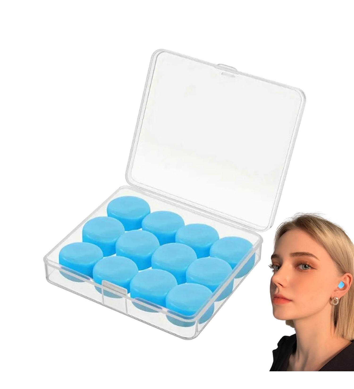 Swimming Ear Plugs - Waterproof Ear Plugs | 12PCS Soft Earplugs for Sleep | Noise-Canceling Reusable Earplugs | Silicone Ear Plugs for Sleeping and Swimming | Comfortable Protection - Buy Online on GoSupps.com
