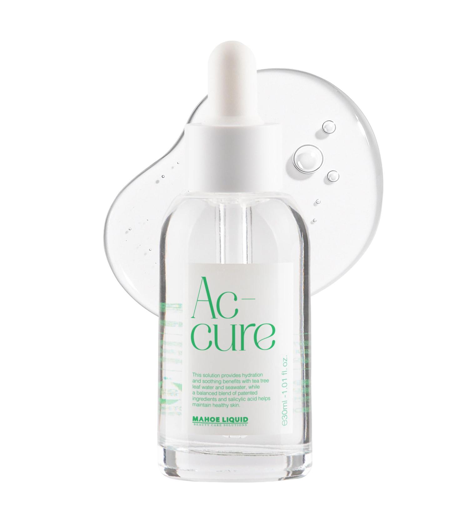 Mahoeliquid Ac-Cure Serum Korean Acne Serum with Salicylic Acid Tea Tree Leaf Water and Sea Water for Redness Treatment Oil-Balance and Clear-Looking Skin 30ml / 1.01 fl.oz