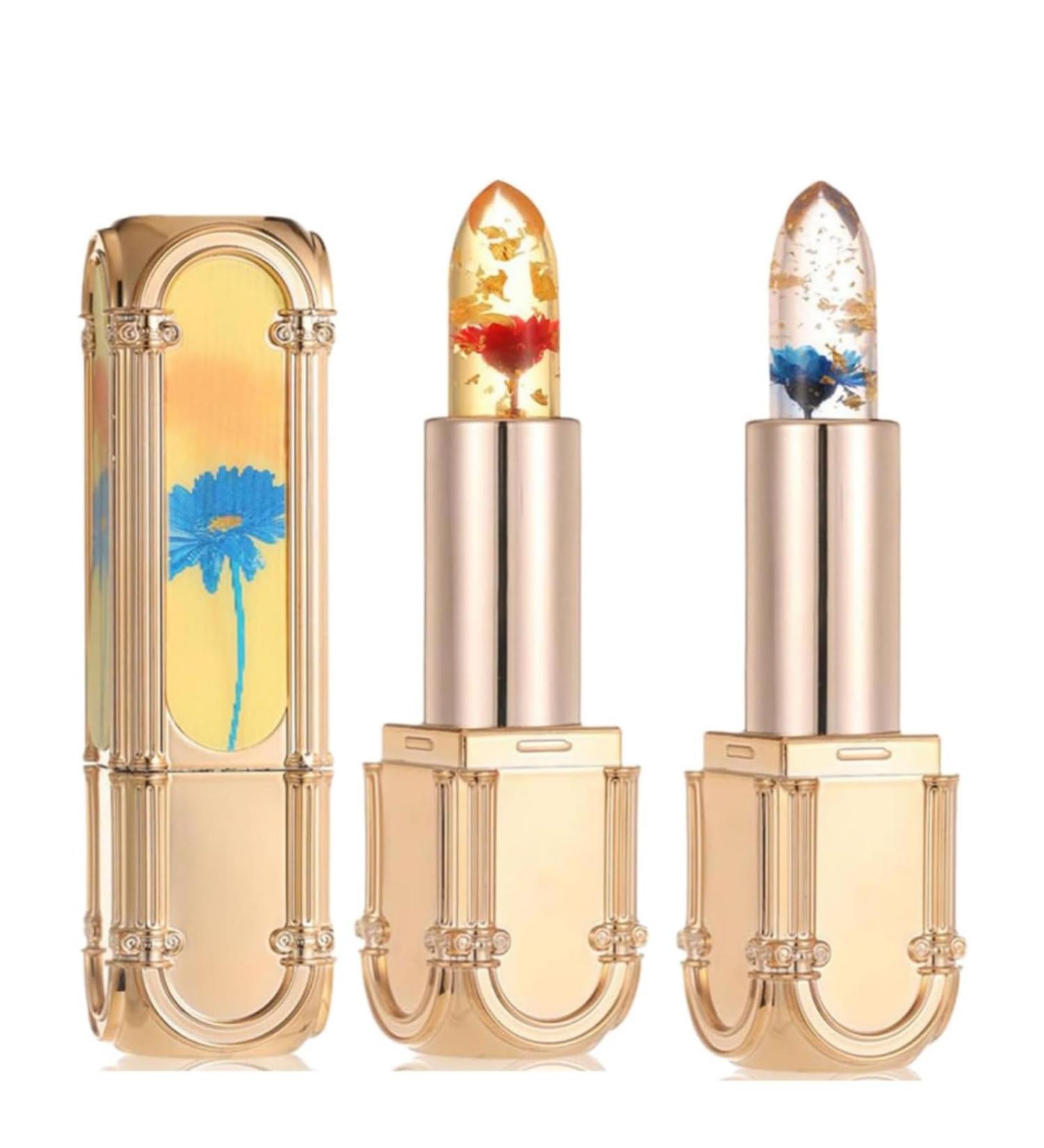 Flower Shape Color Changing Lipstick Crystal Jelly Color Changing Lipstick Temperature Changing Lip Balm Long Lasting Nourishing Moisturizing Balm - Buy Online on GoSupps.com