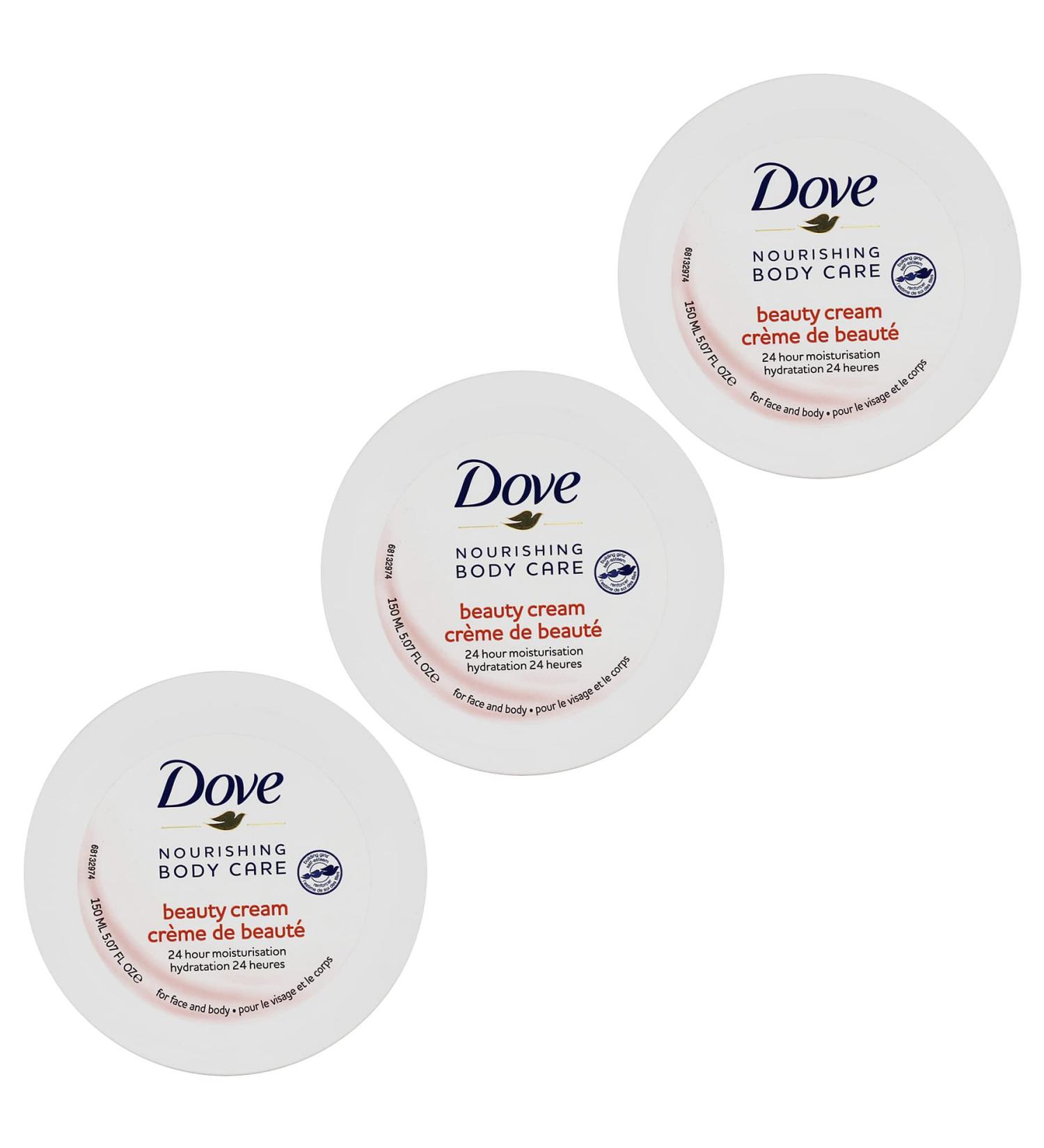 Dove Beauty Cream Pink 3 Pack 5.07 Oz Each Jar