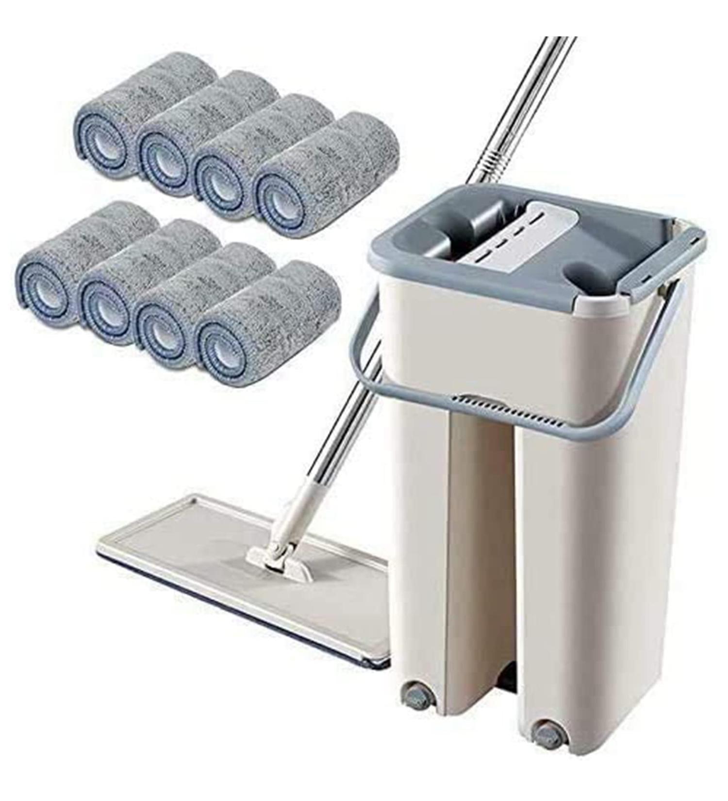 SOFORFREEM Floor Telescopic Handle -Cleaning Flat Mop with Microfibre Pads and Cleaning Bucket - Buy Online on GoSupps.com