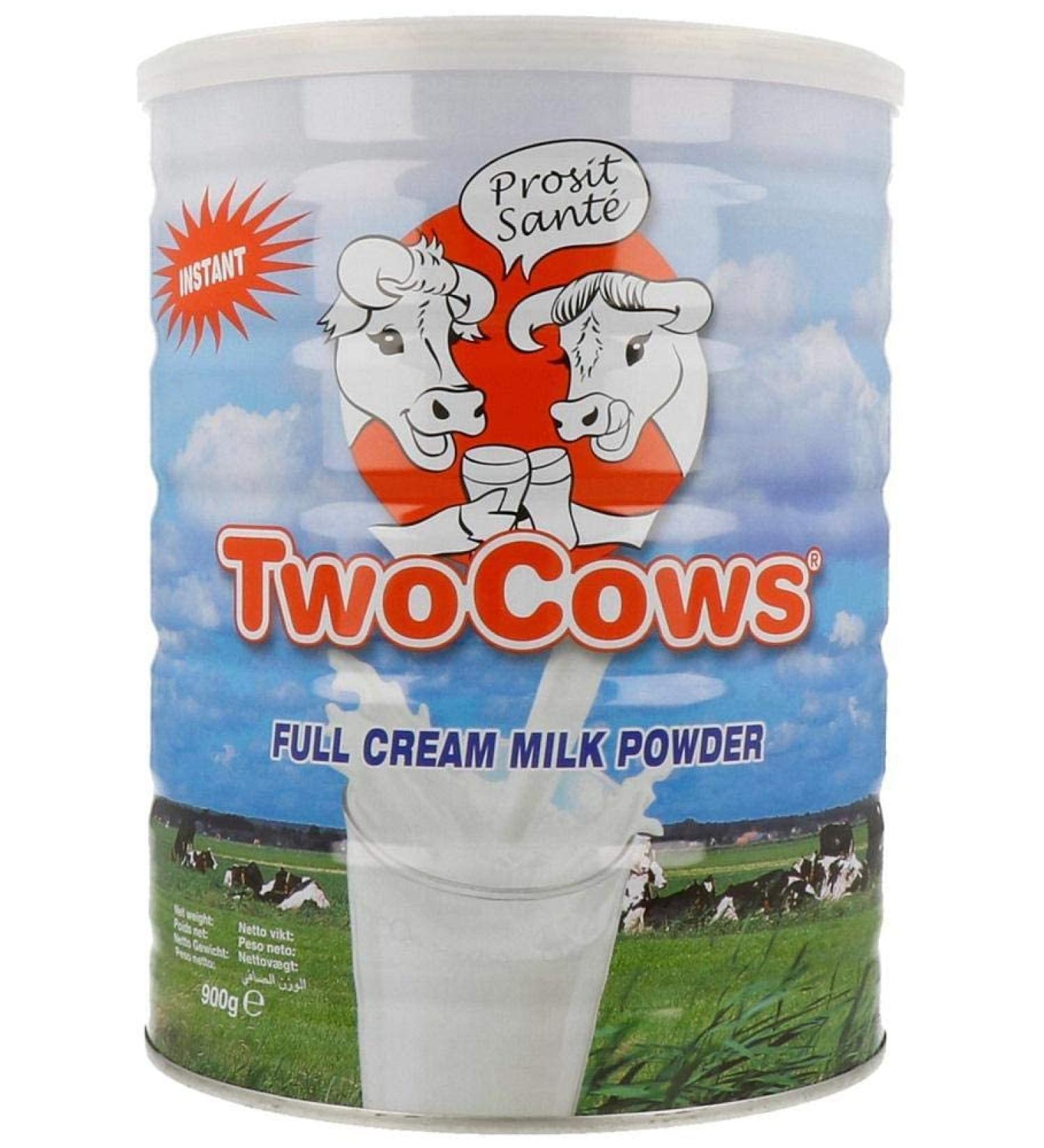Two Cows Instant Full Cream Milk Powder (Tin) - 900g Full Cream Milk Powder 900 g (Pack of 1)