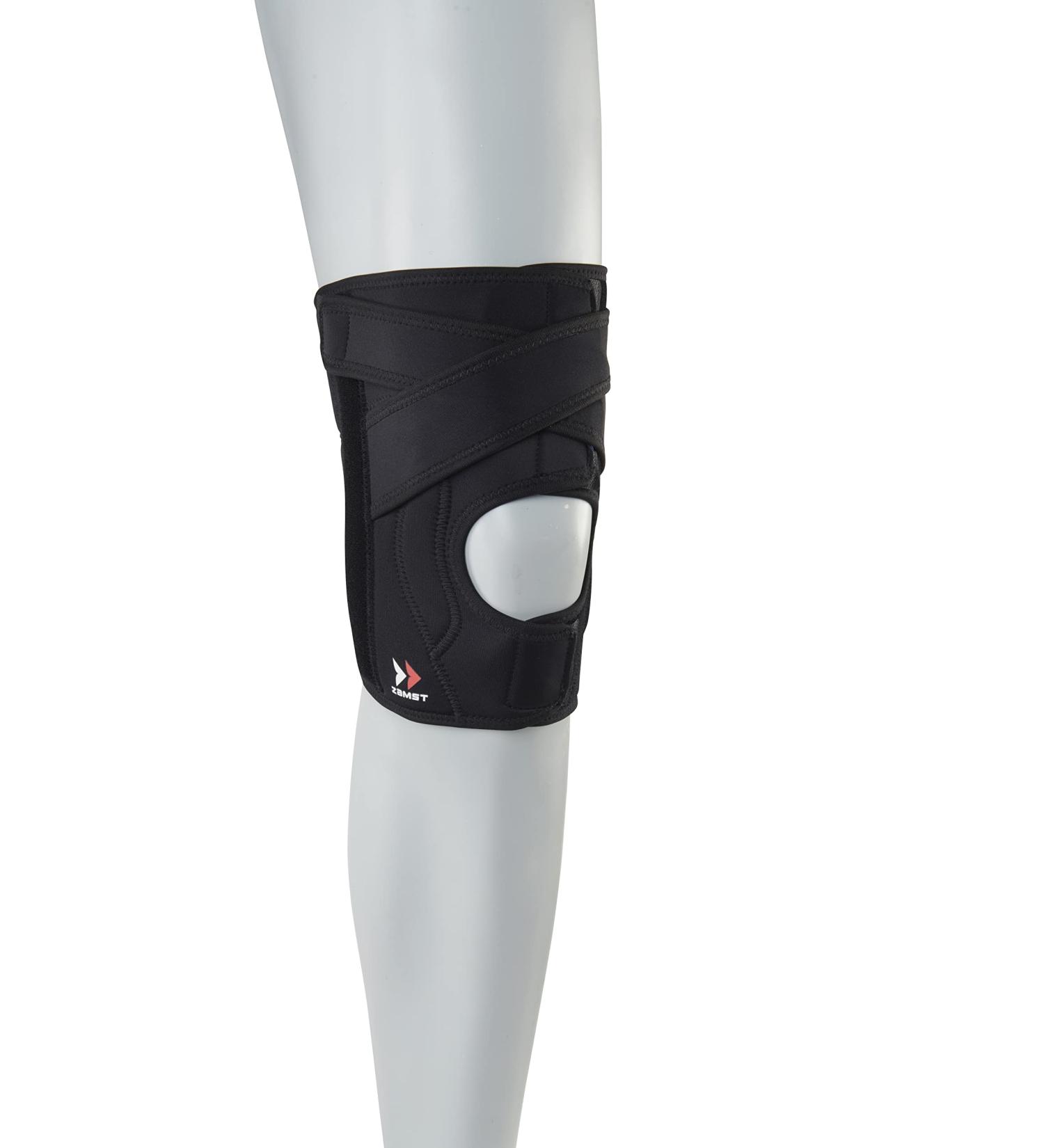 Zamst EK-5 Knee Brace With Lightweight And Breathable Material Resin Stays and Quad Straps For General Knee Support and Knee Pain-for Basketball Volleyball Running Tennis Pickleball-Black Medium